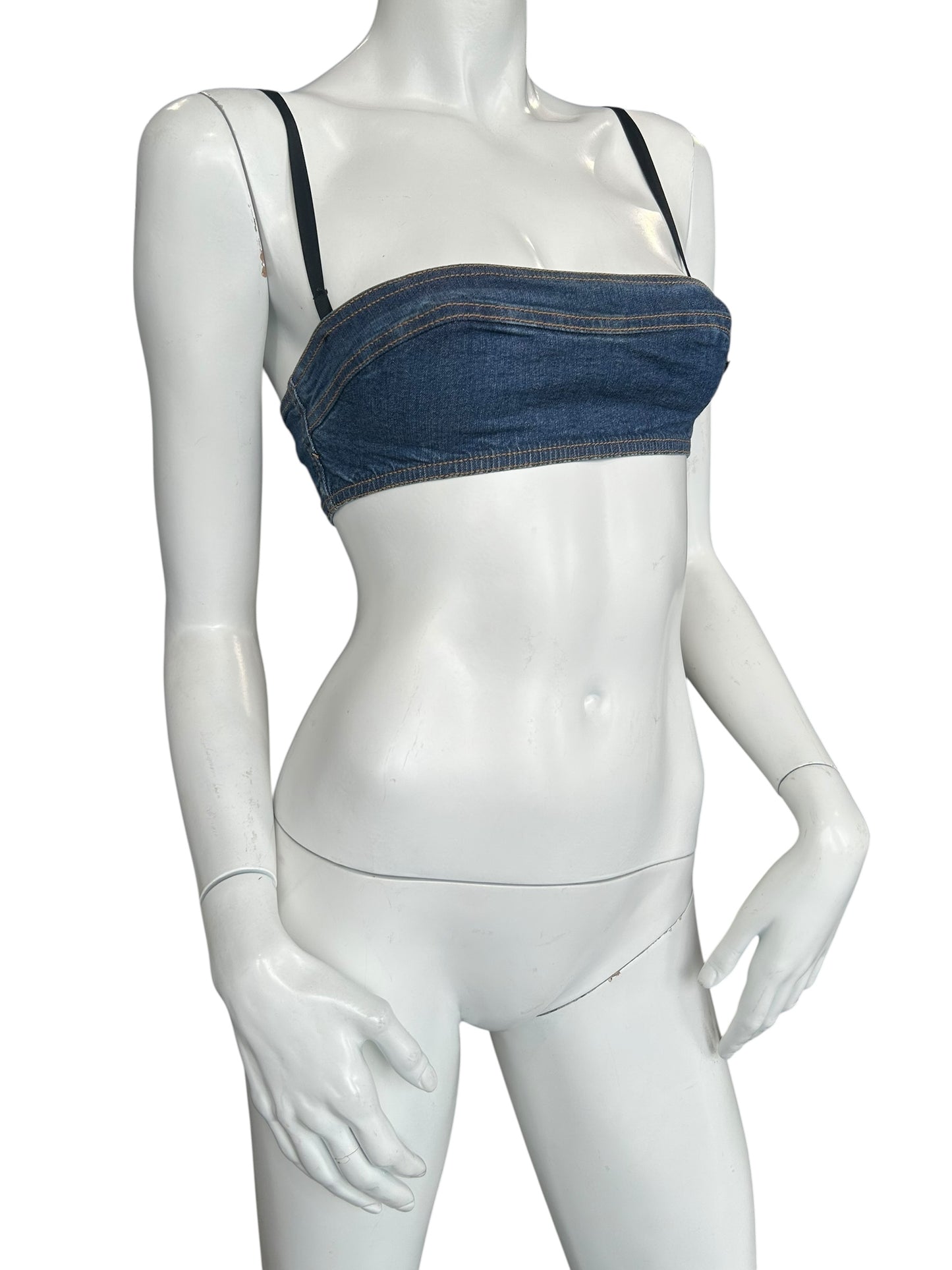 PLEIN SUD DENIM BRASSIÈRE TOP