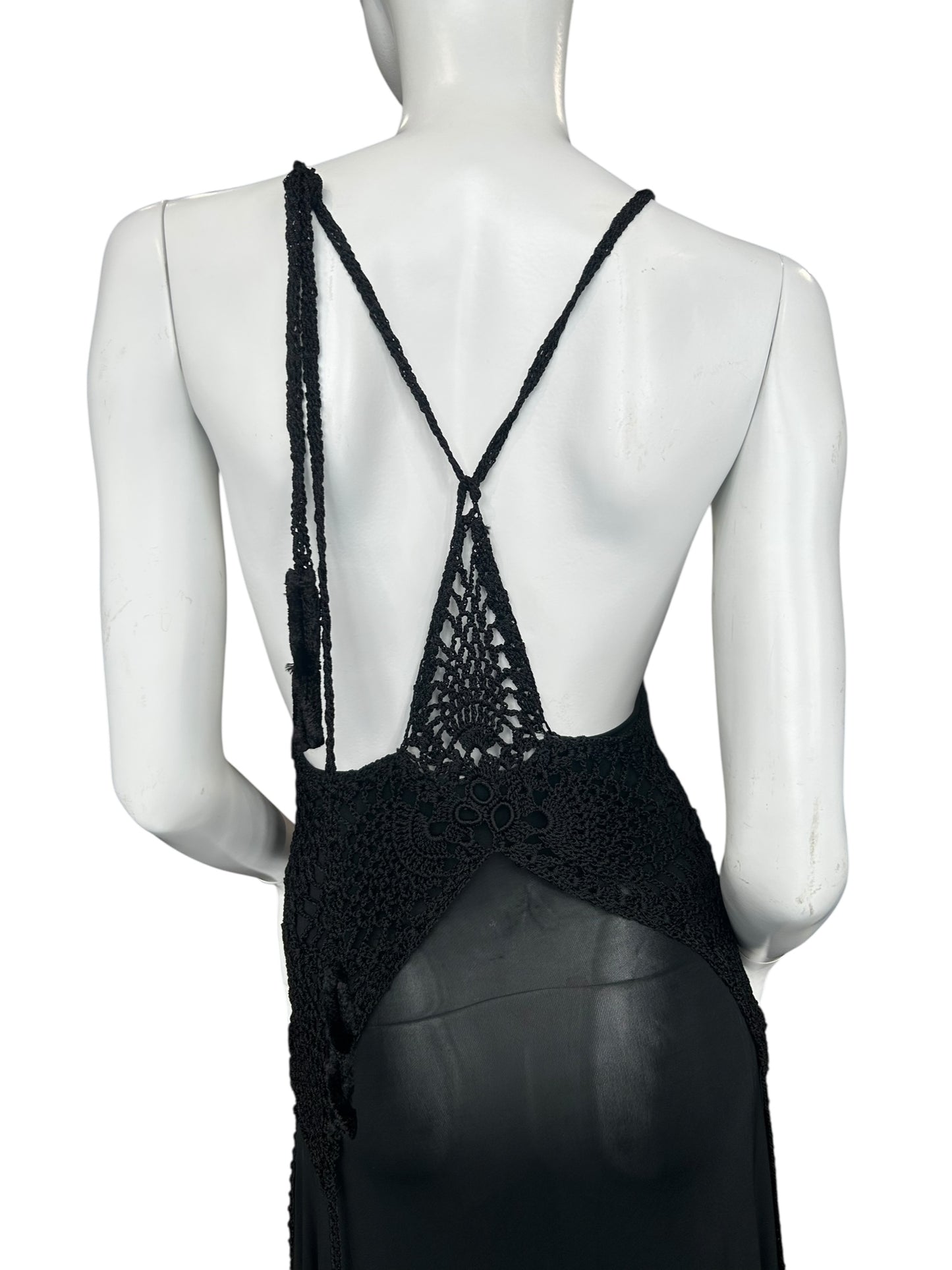 JEAN PAUL GAULTIER KNITTED HALTERNECK MIDI DRESS