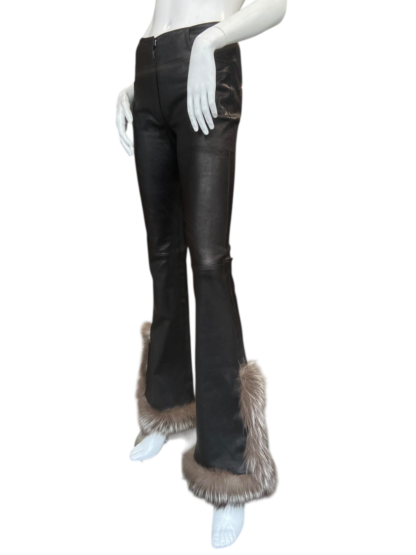JITROIS LEATHER FUR PANTS