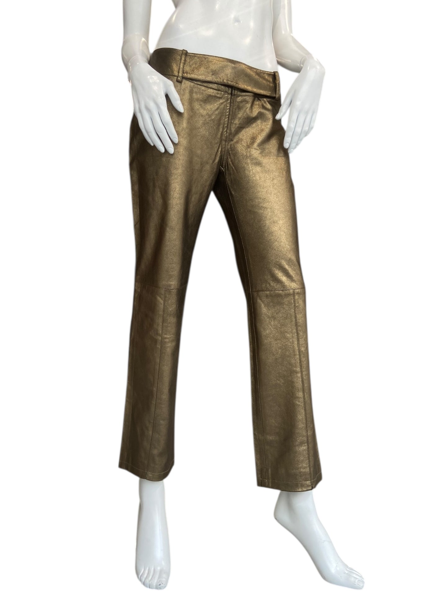 PLEIN SUD METALLIC GOLD PANTS