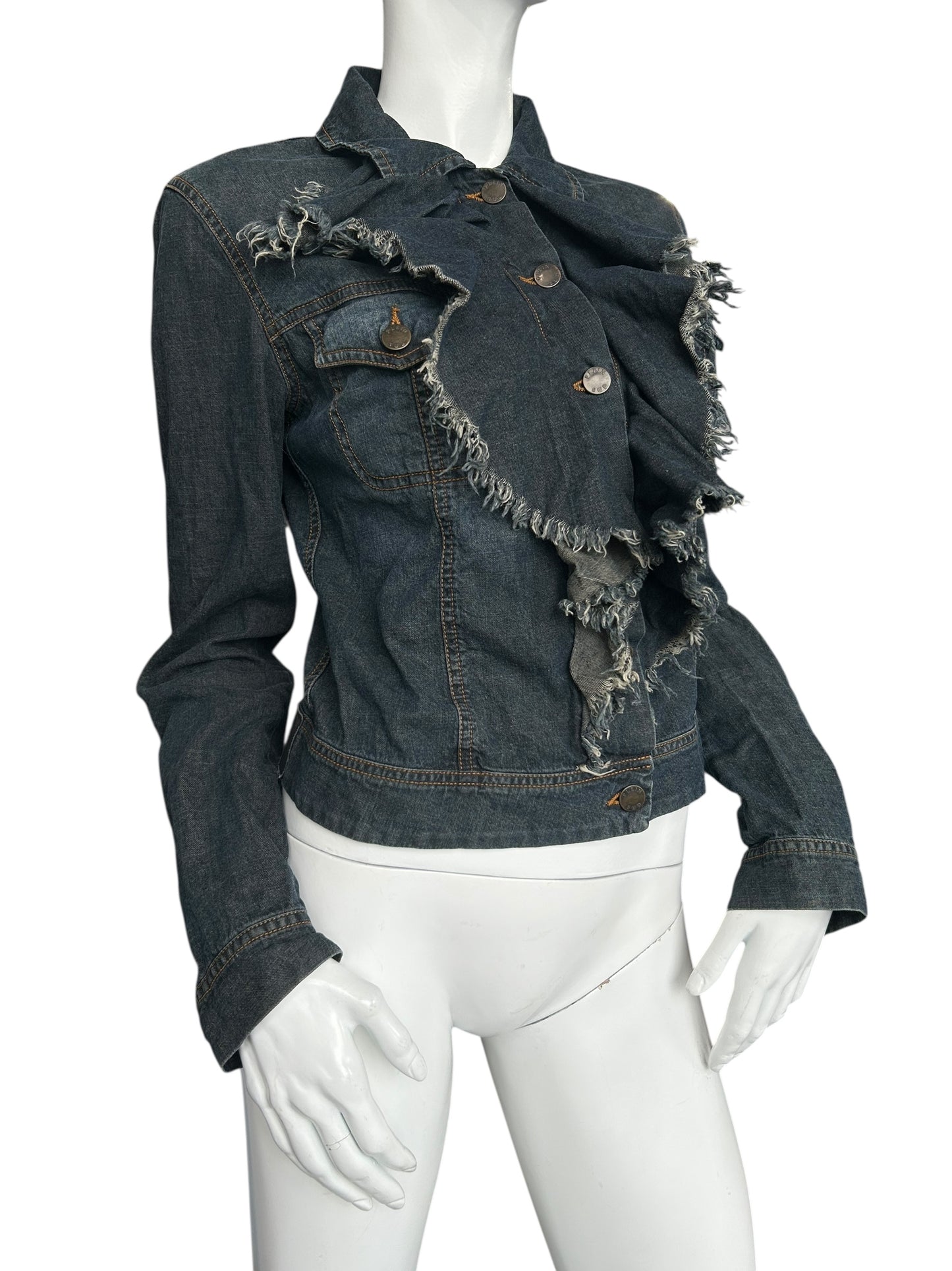 PLEIN SUD DENIM RUCHED JACKET