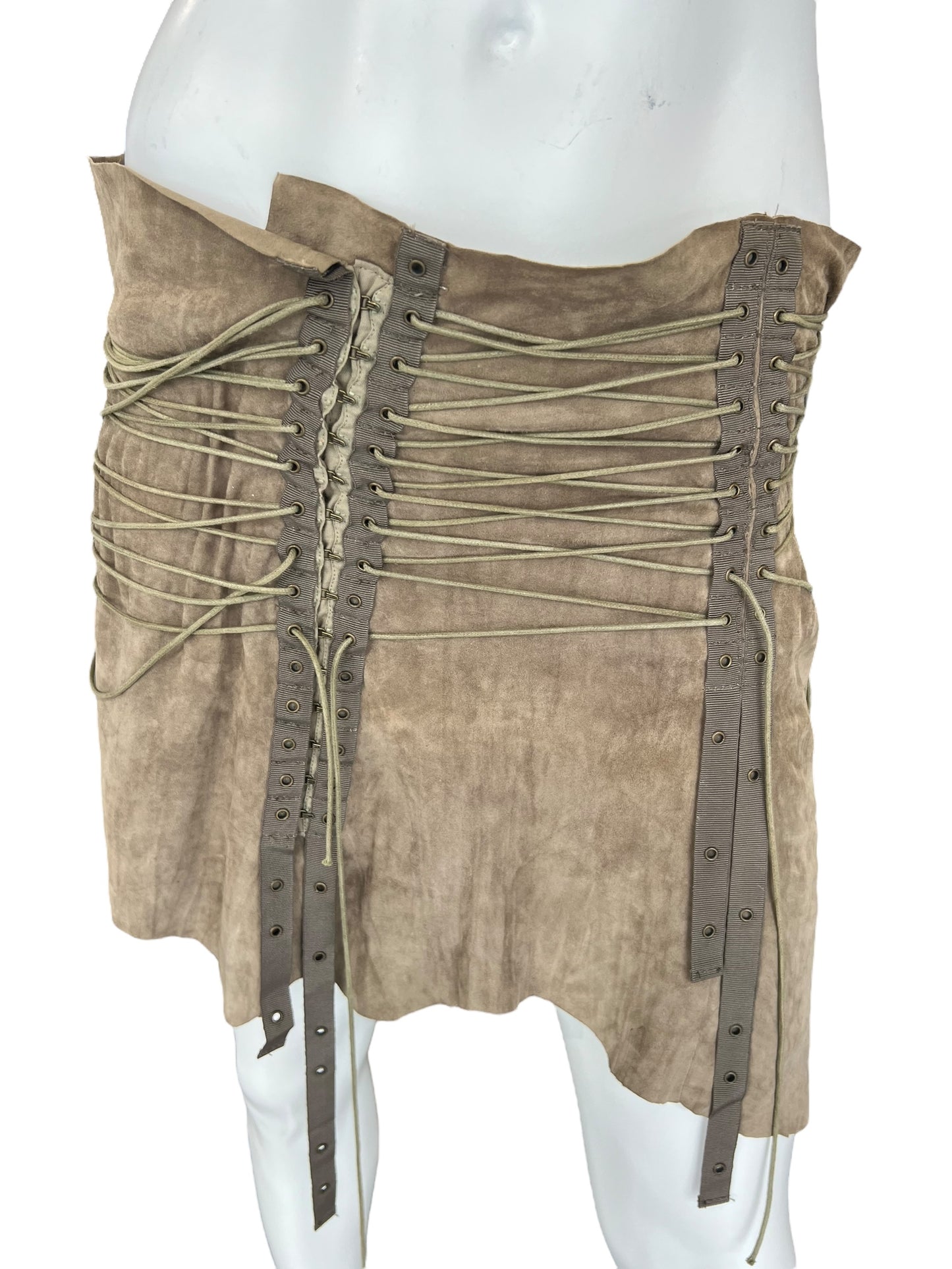 PLEIN SUD S/S 2003 SUEDE SKIRT