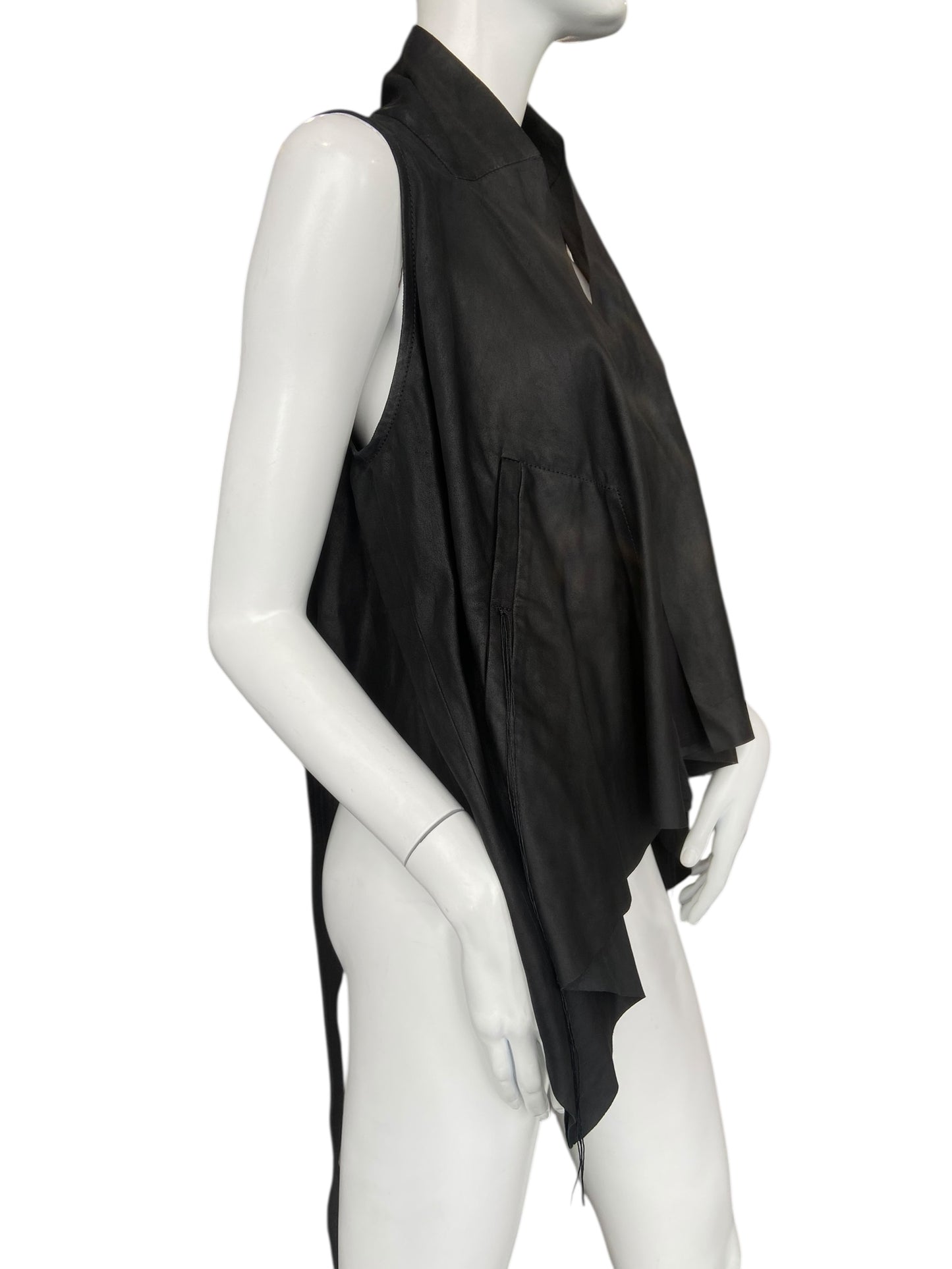 ANN DEMEULEMEESTER SLEEVELESS LEATHER JACKET