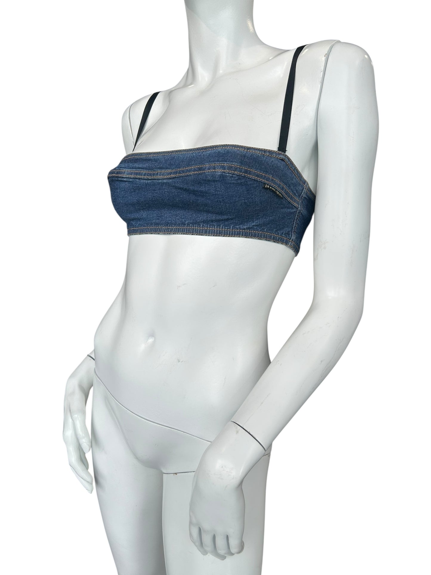 PLEIN SUD DENIM BRASSIÈRE TOP