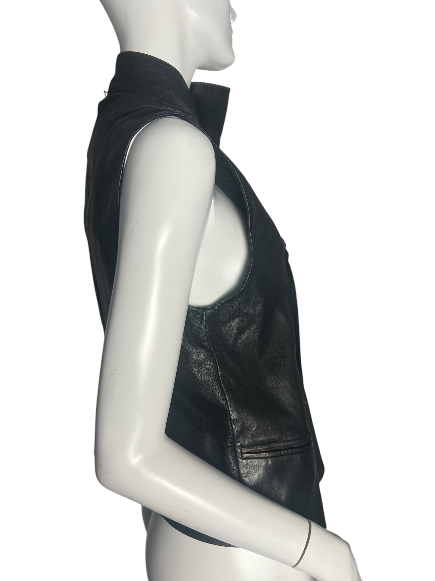 ANN DEMEULEMEESTER SLEEVELESS LEATHER JACKET