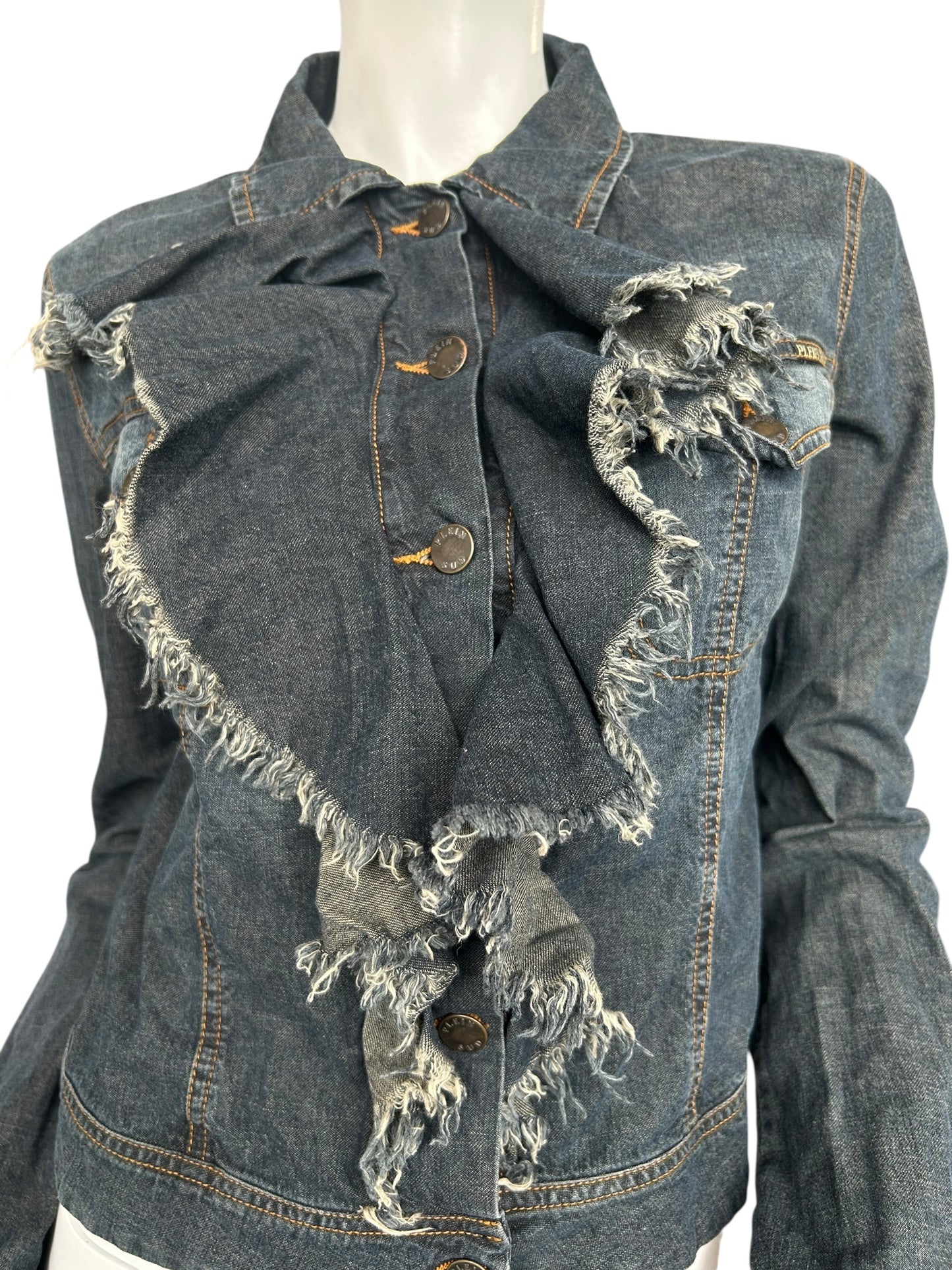 PLEIN SUD DENIM RUCHED JACKET