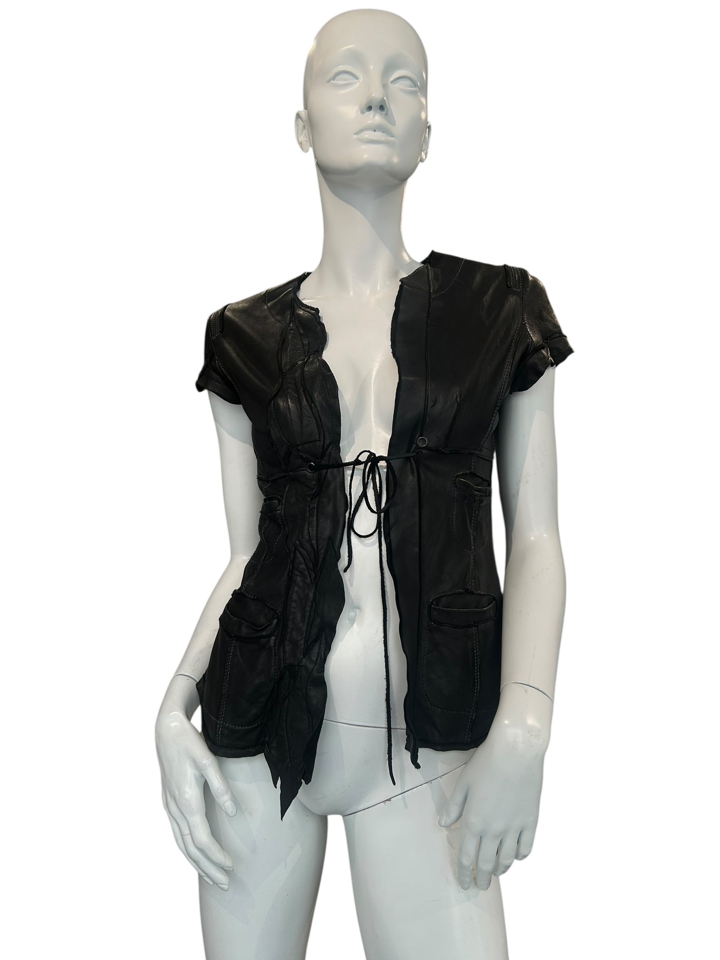 LE CUIR PERDU PATCHED UP LEATHER VEST