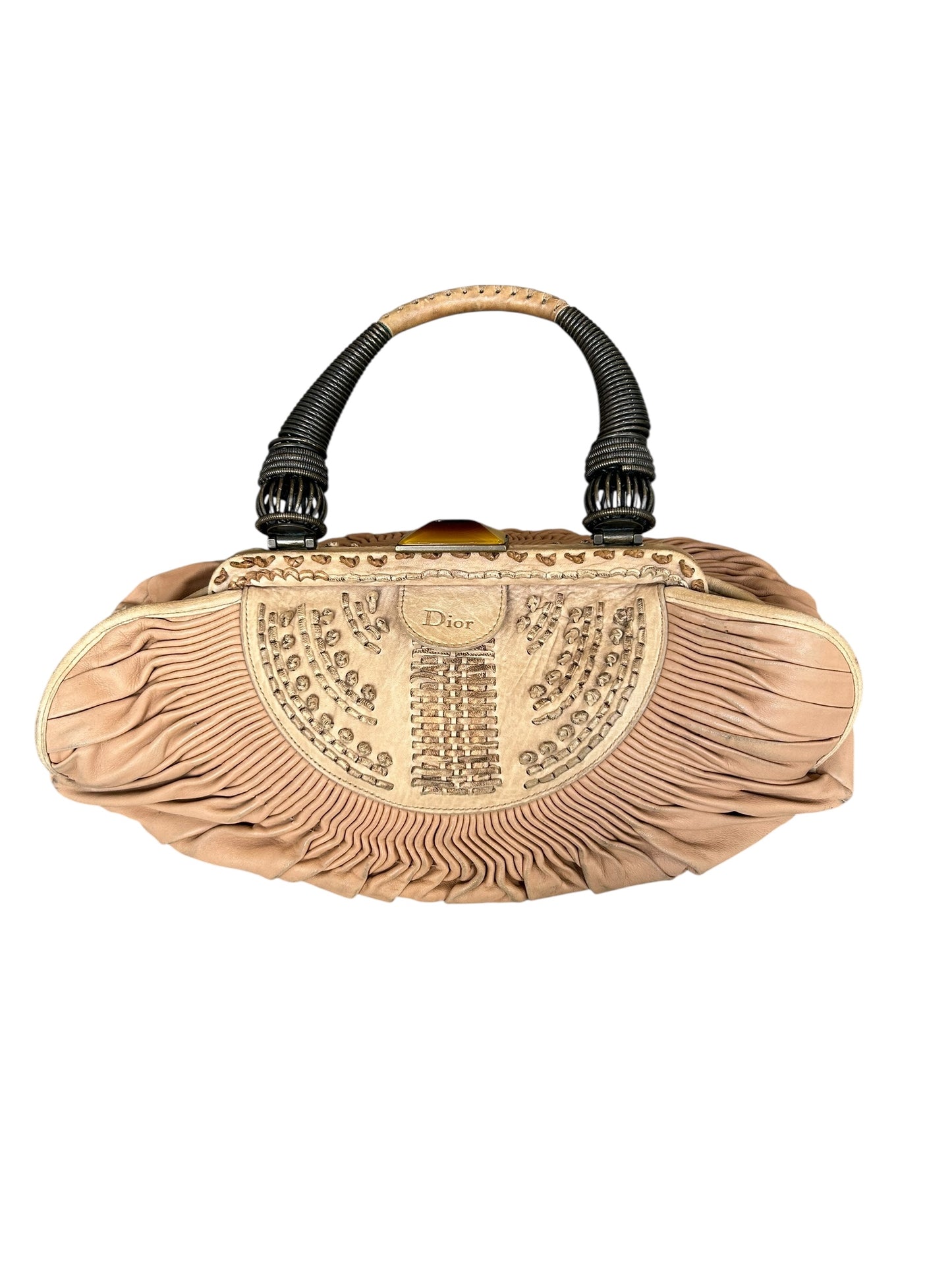 DIOR S/S 2007 SHARON STONE PLEATED LEATHER BAG