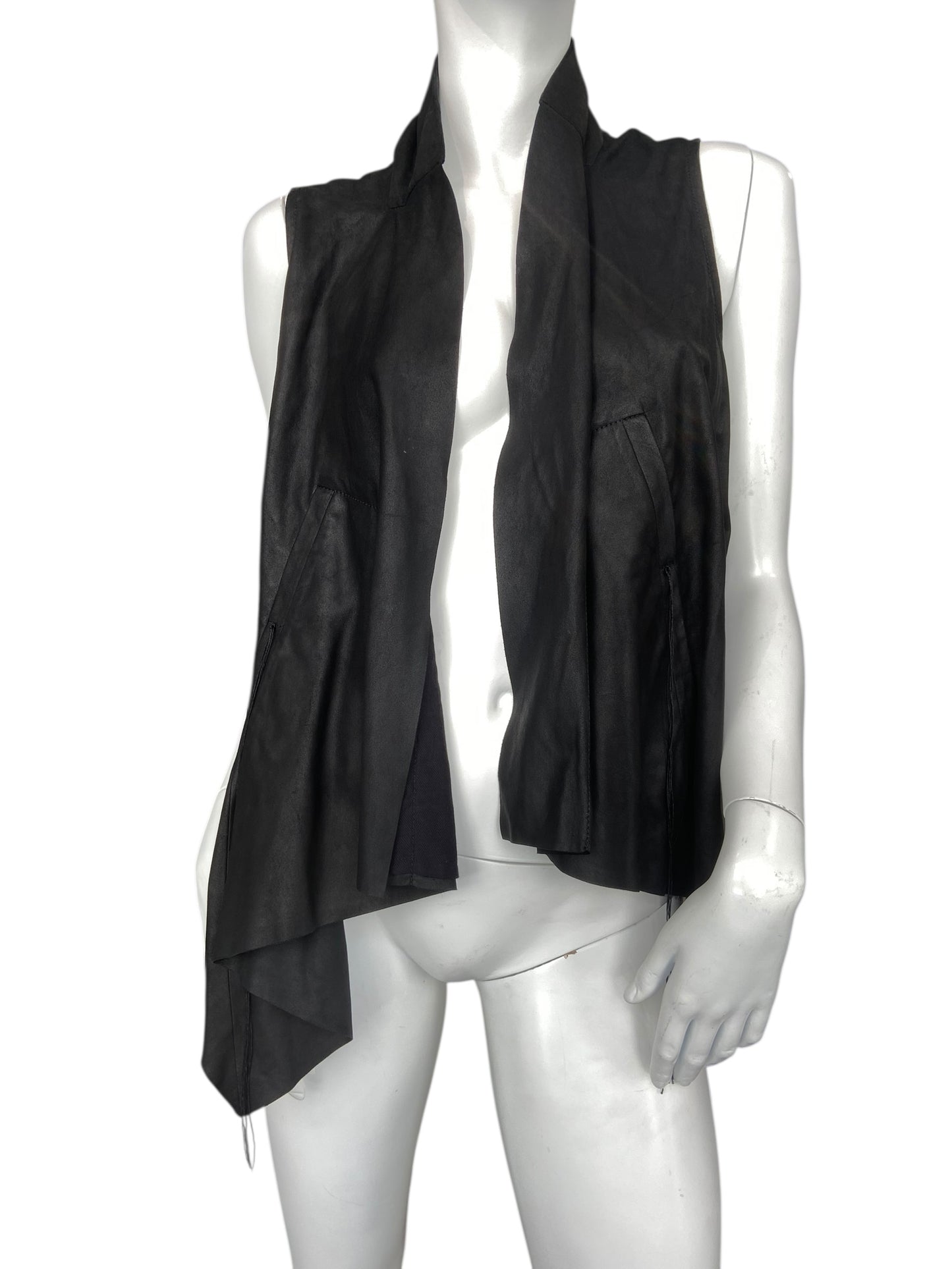 ANN DEMEULEMEESTER SLEEVELESS LEATHER JACKET