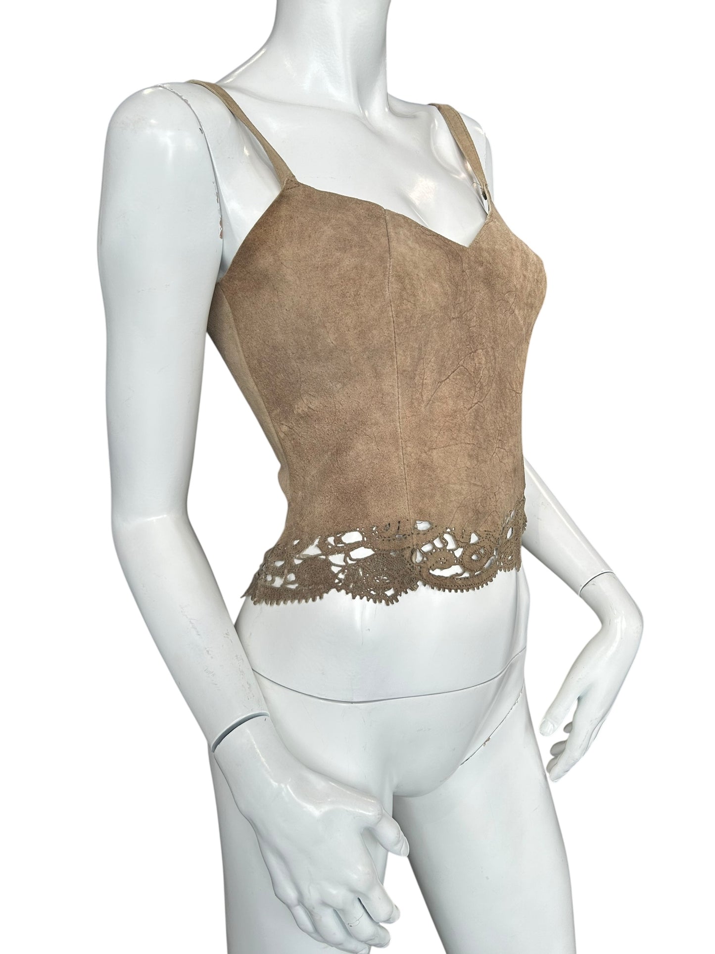 MARIELLA BURANI LEATHER CORSET TOP