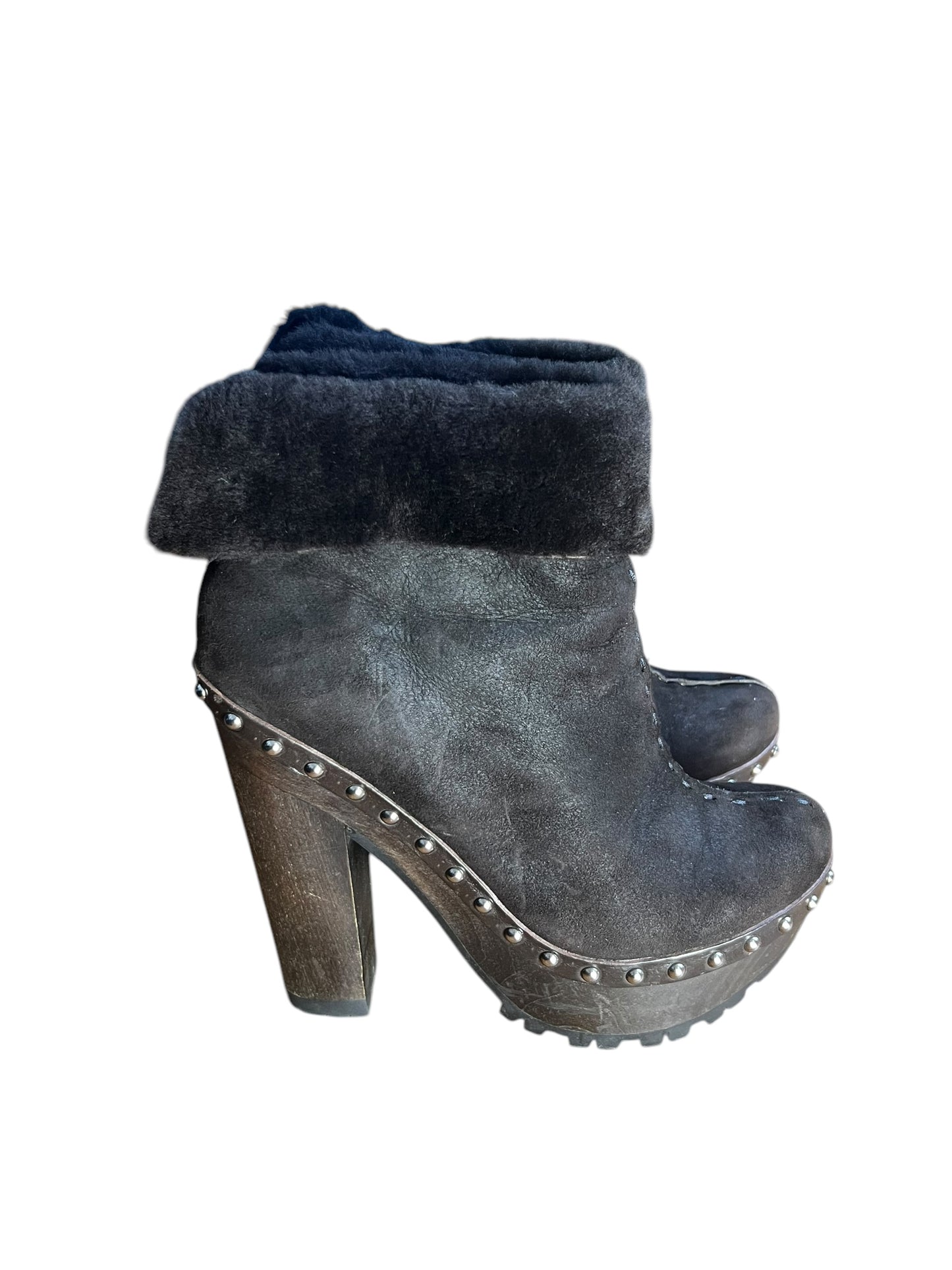 MIU MIU WEDGE STUDDED BOOTS