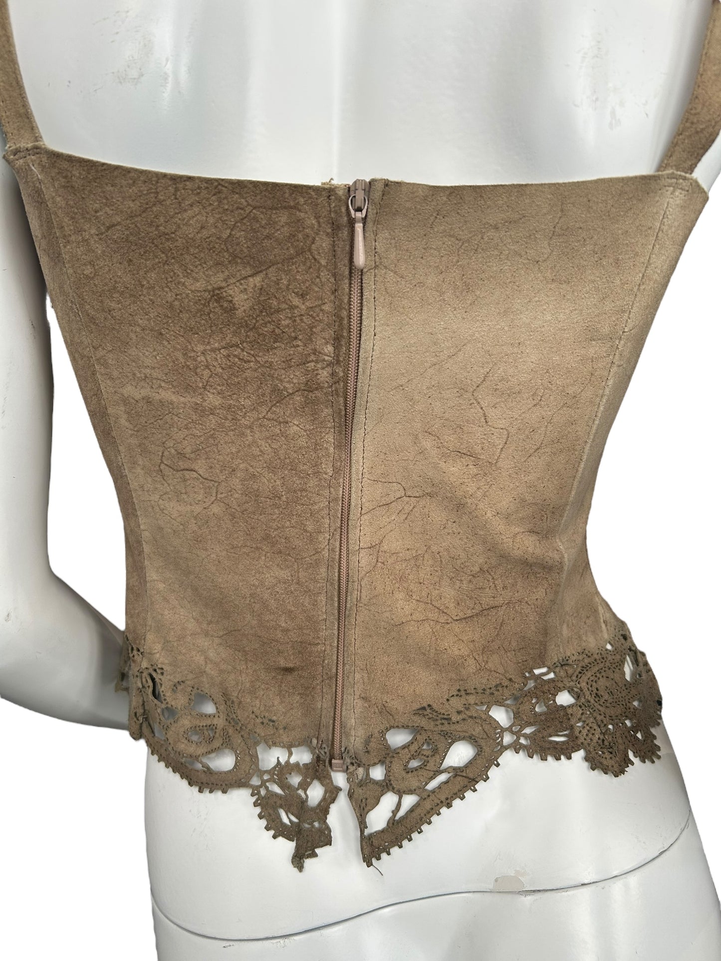 MARIELLA BURANI LEATHER CORSET TOP
