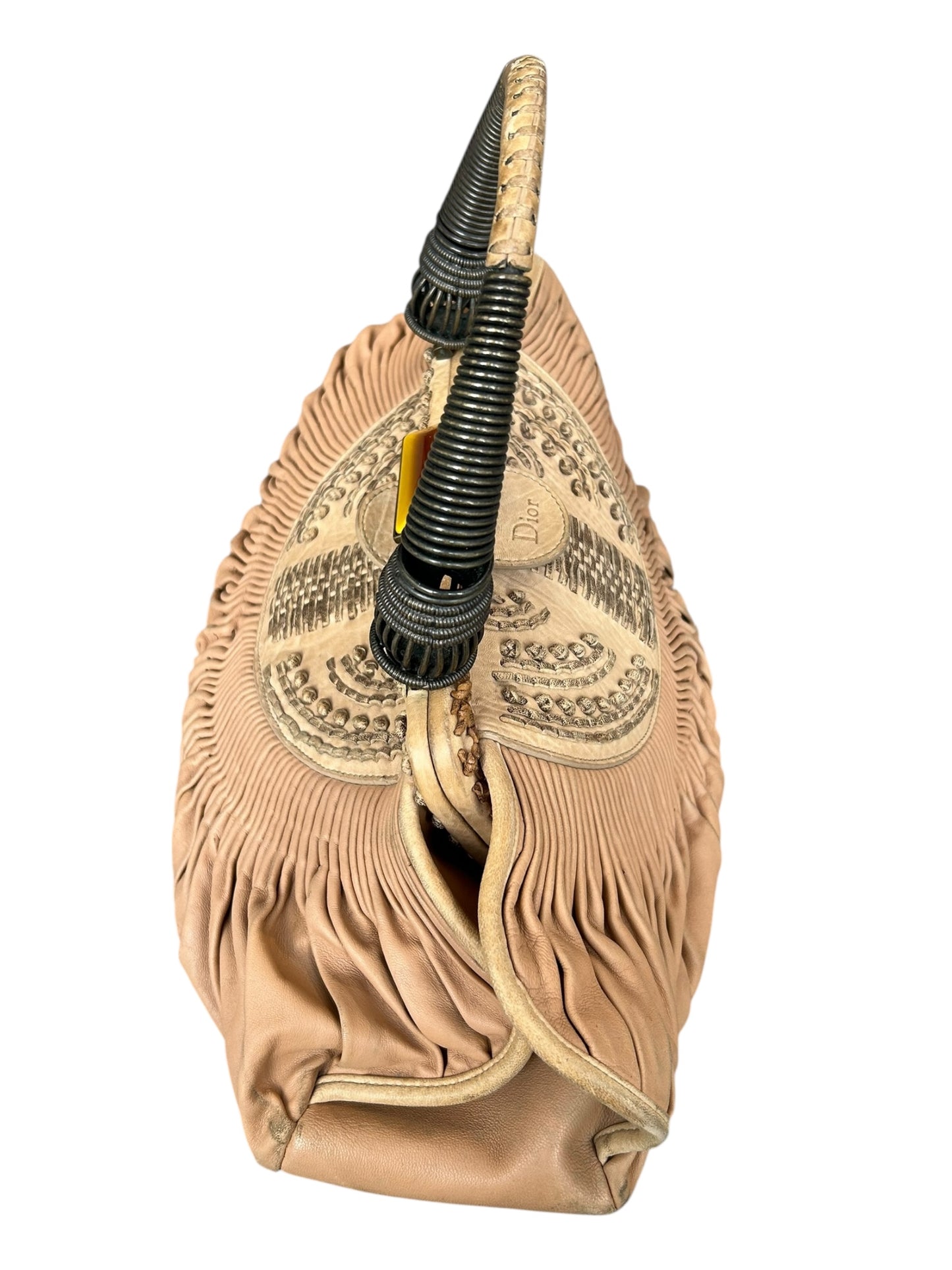 DIOR S/S 2007 SHARON STONE PLEATED LEATHER BAG