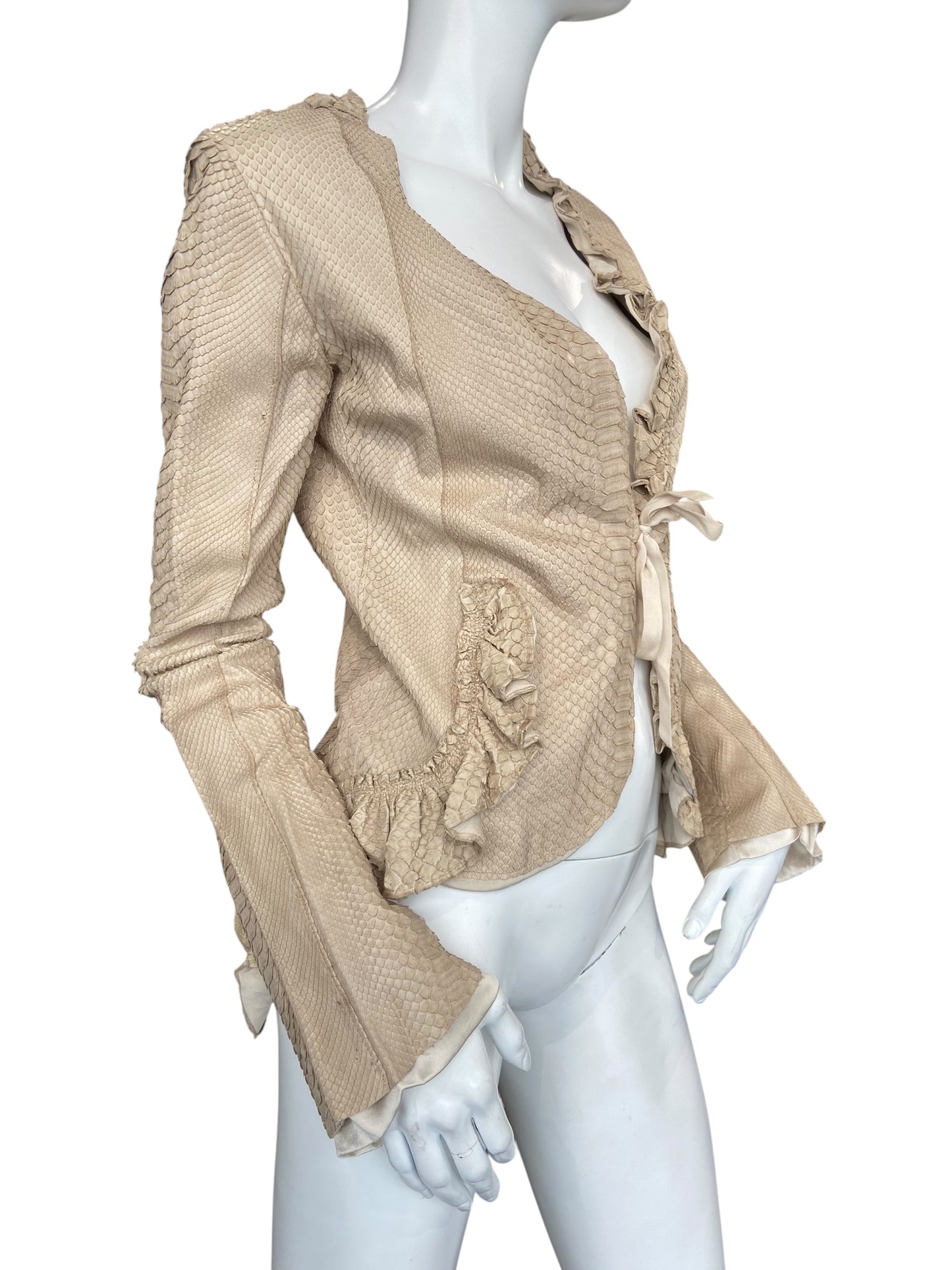 SUSAN STRASSER PYTHON LEATHER JACKET