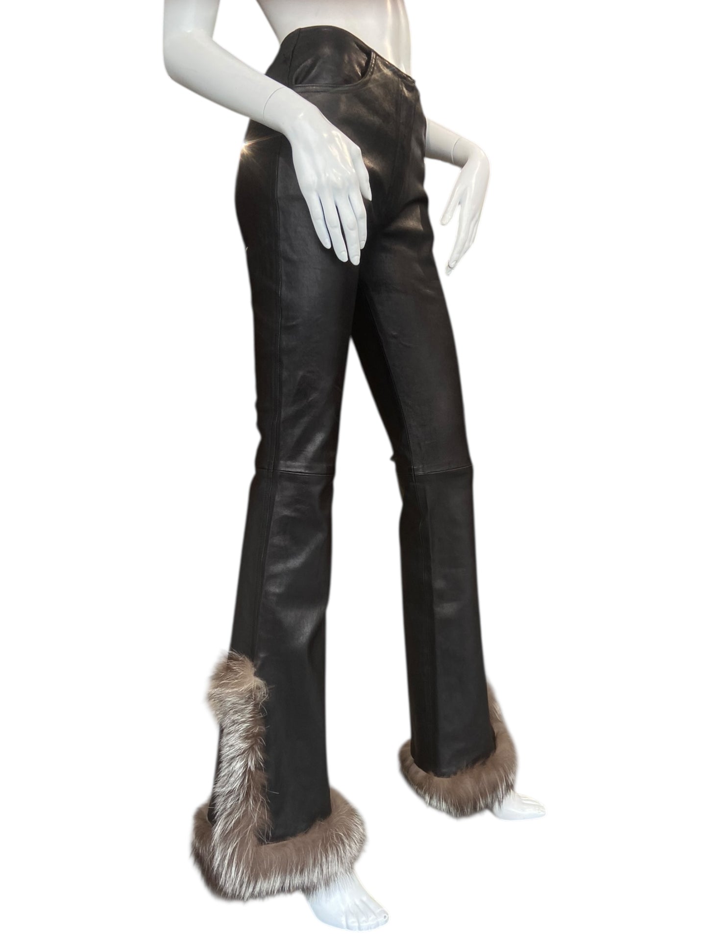 JITROIS LEATHER FUR PANTS
