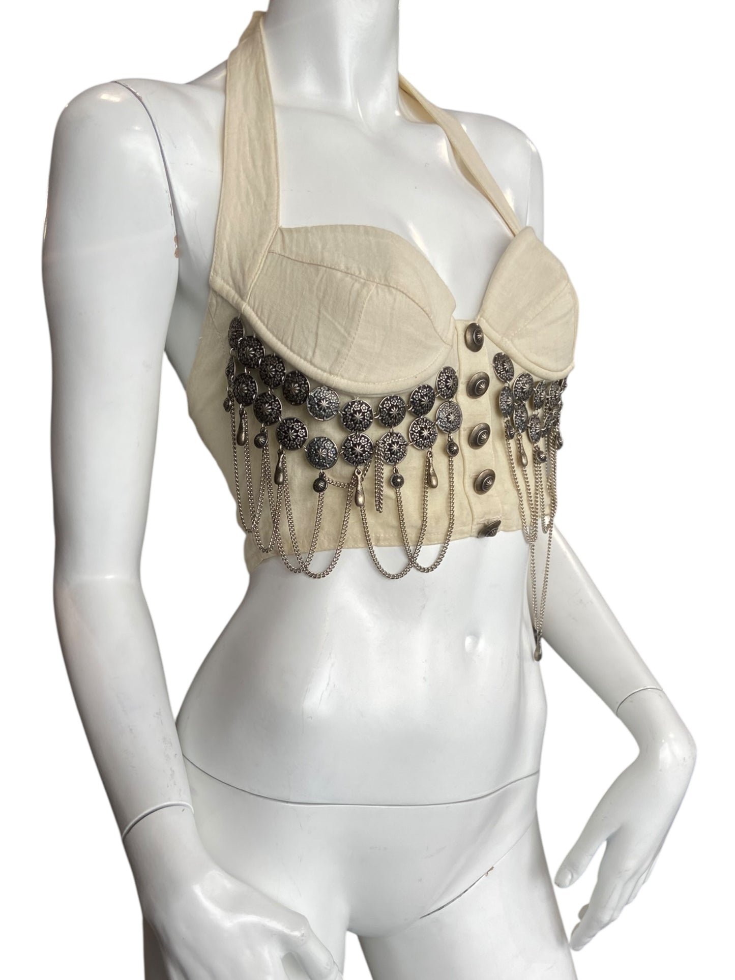 SPORTMAX LINEN CROP TOP