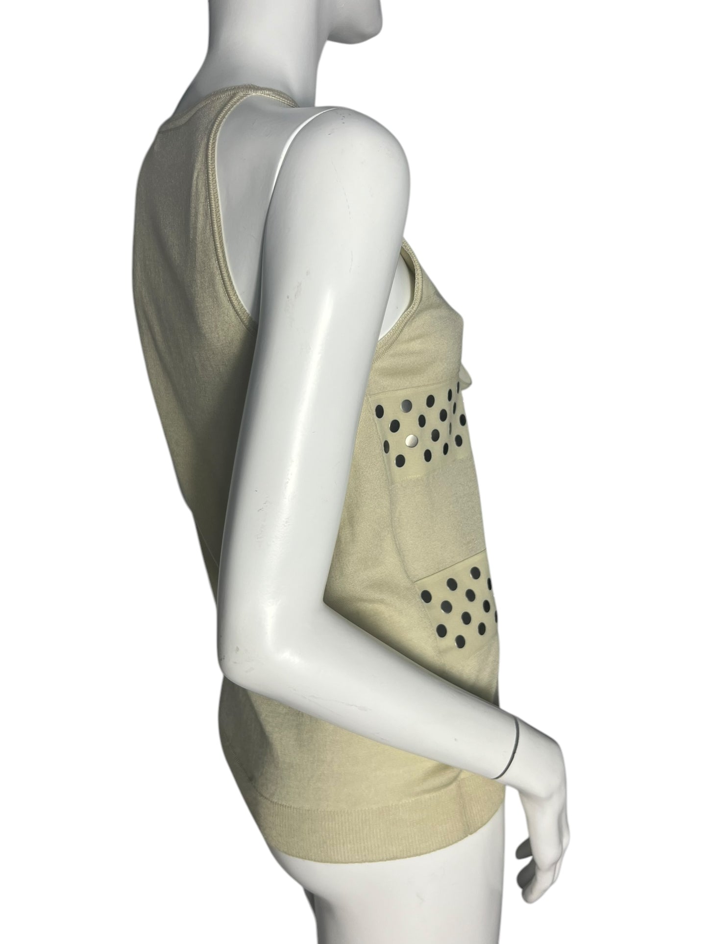 CHRISTIAN DIOR SILK STUDDED TOP