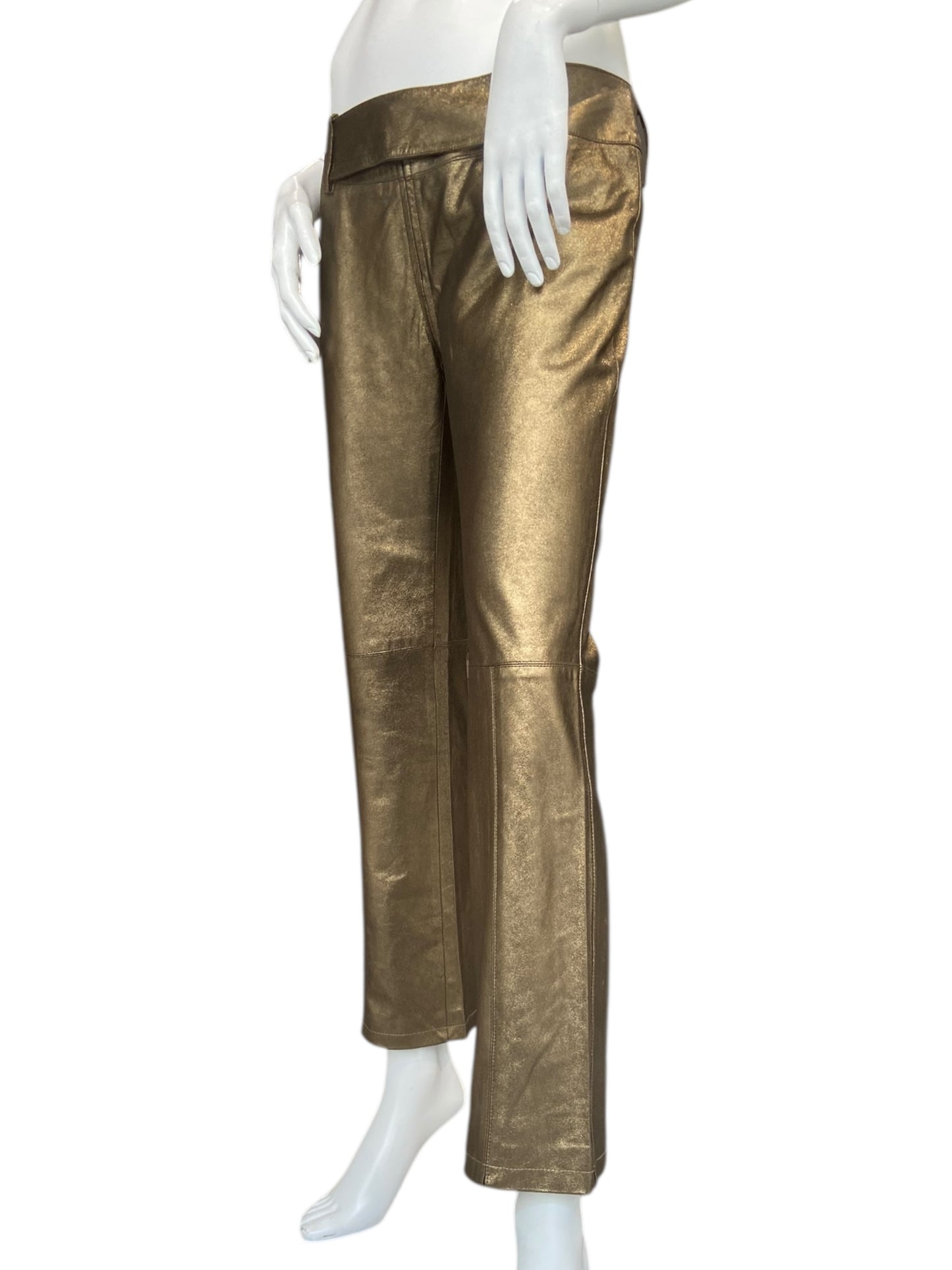 PLEIN SUD METALLIC GOLD PANTS