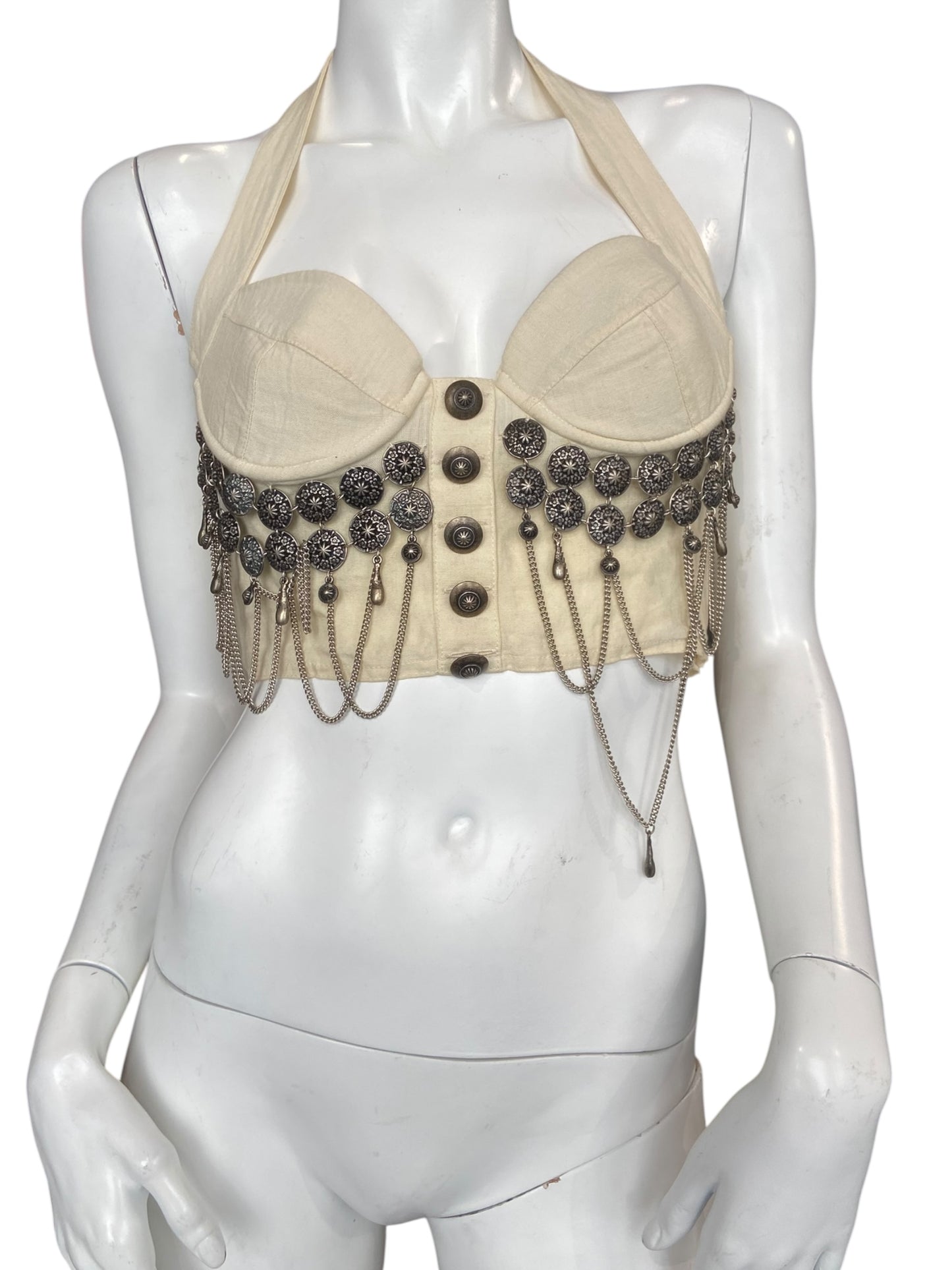 SPORTMAX LINEN CROP TOP