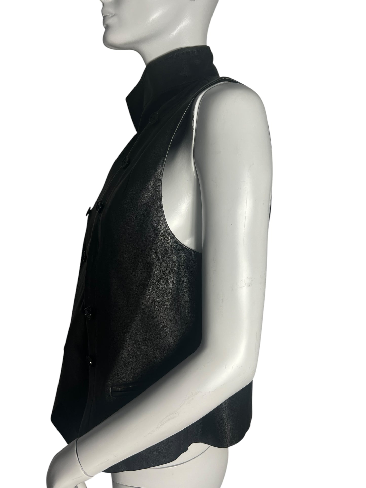 ANN DEMEULEMEESTER SLEEVELESS LEATHER JACKET