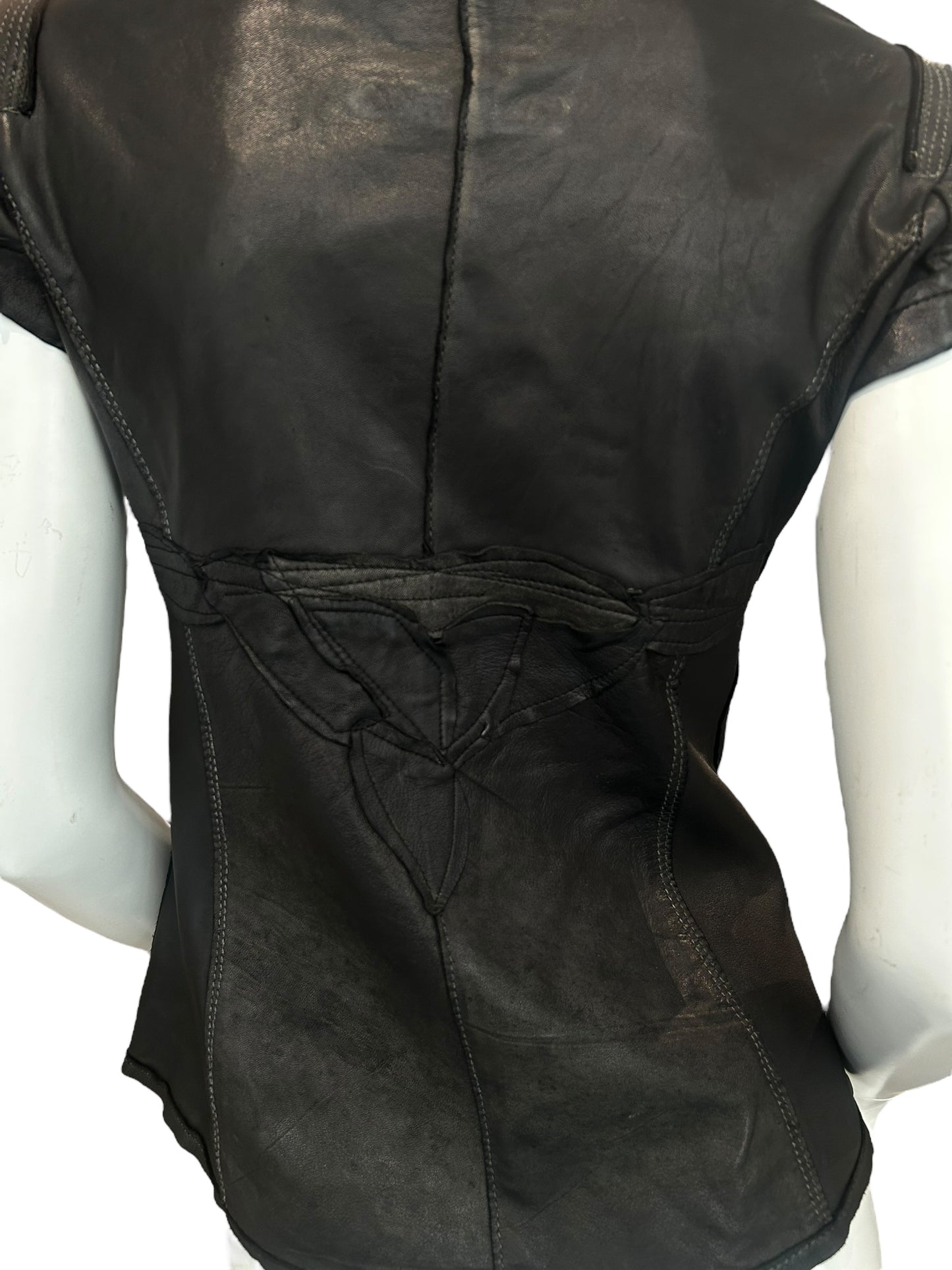 LE CUIR PERDU PATCHED UP LEATHER VEST