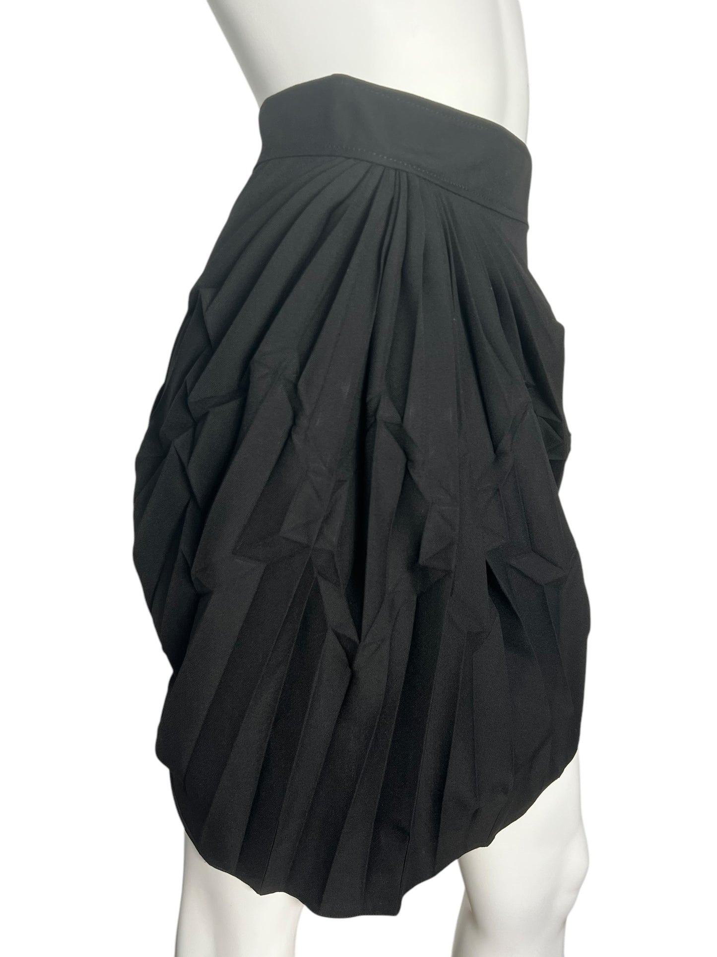 BALENCIAGA F/W 2003 PLEATED ASYMETRICAL SKIRT