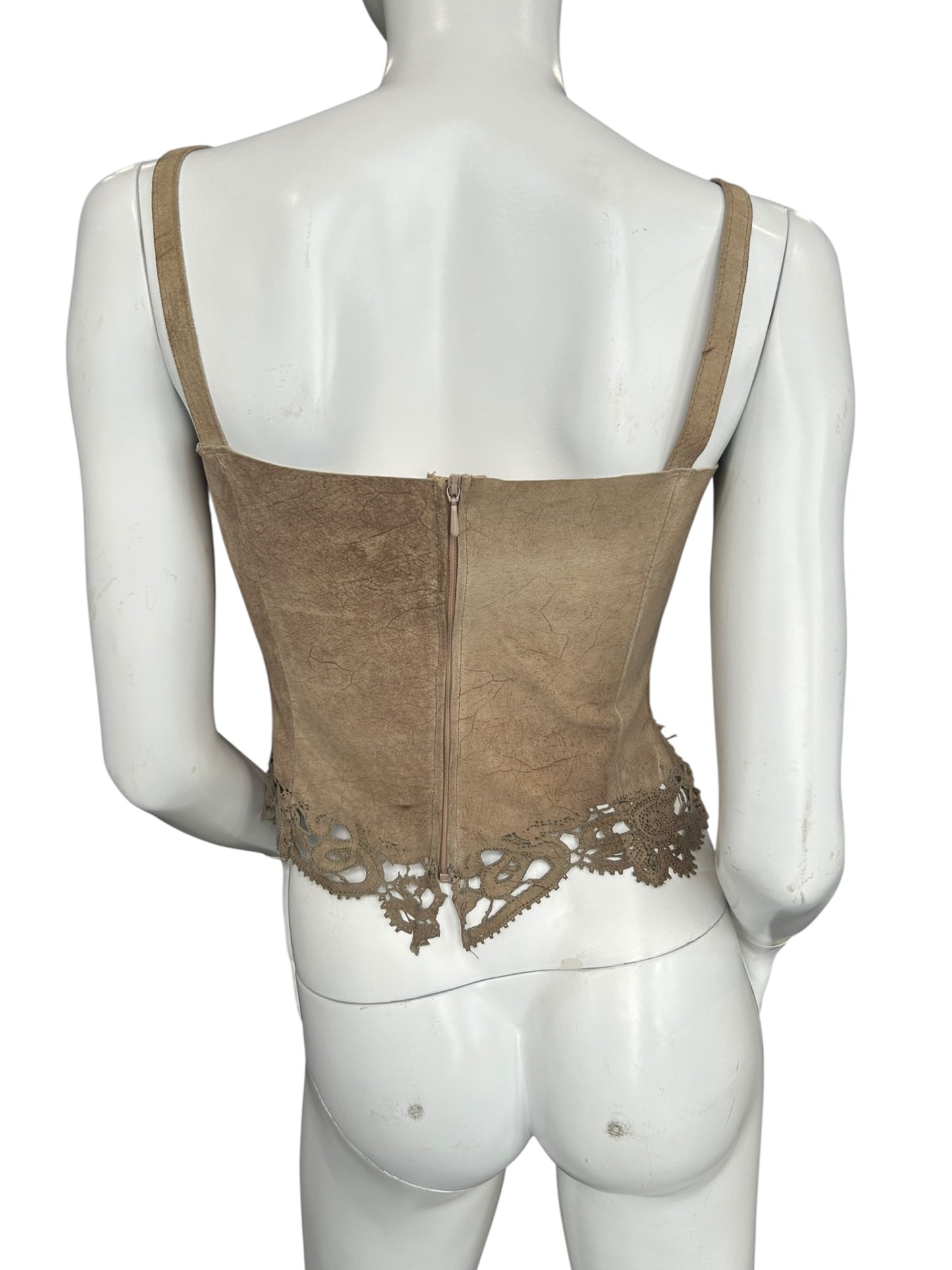 MARIELLA BURANI LEATHER CORSET TOP