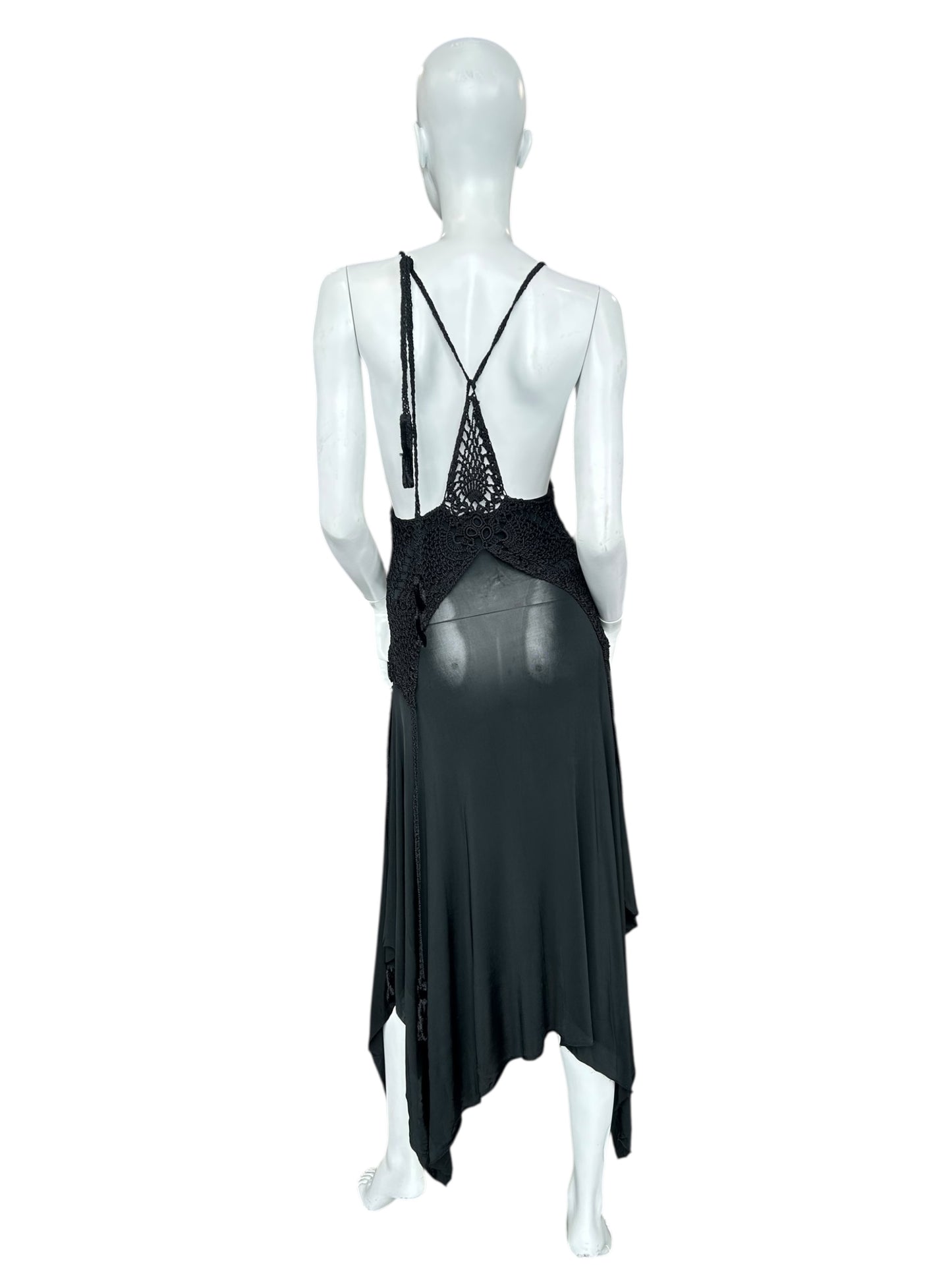 JEAN PAUL GAULTIER KNITTED HALTERNECK MIDI DRESS