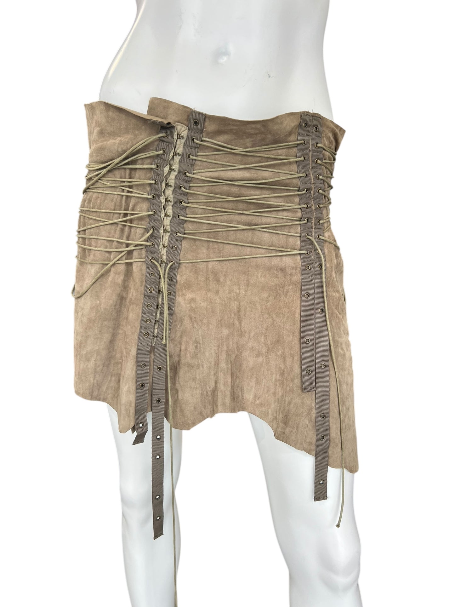 PLEIN SUD S/S 2003 SUEDE SKIRT