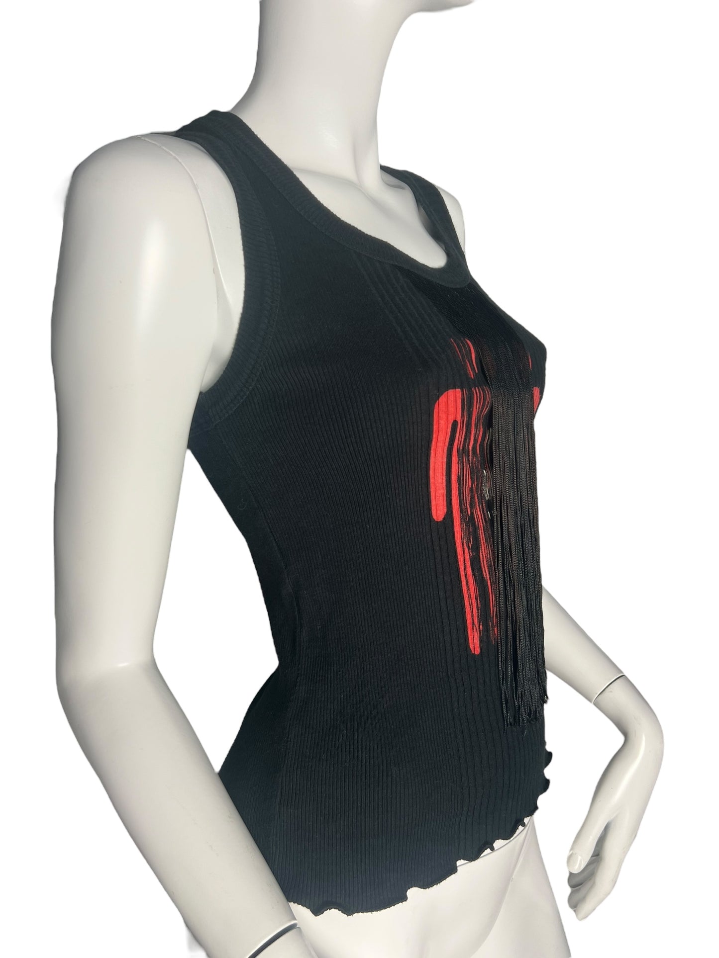 JEAN PAUL GAULTIER 2007 GENDER FRINGE TANK TOP