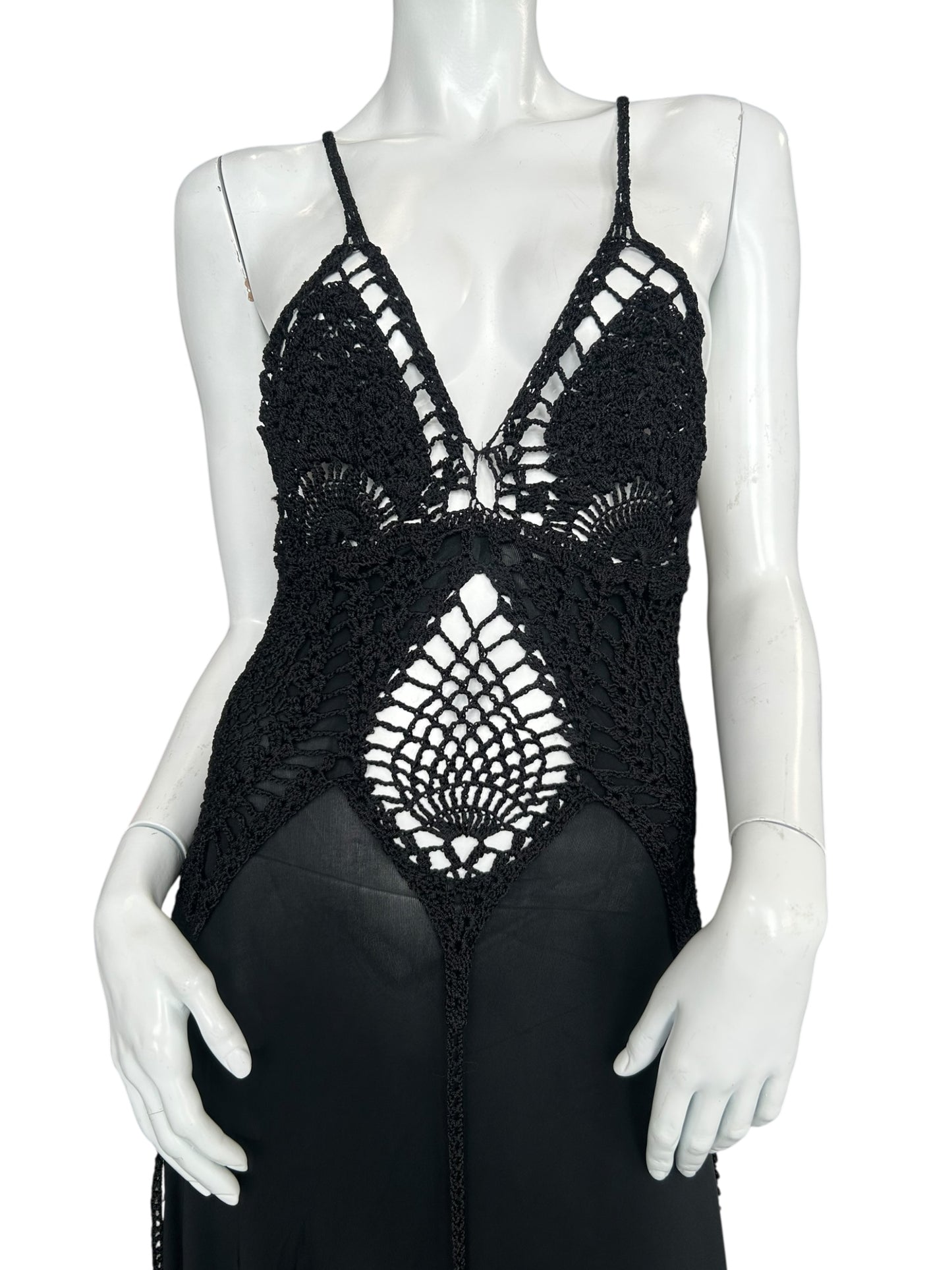 JEAN PAUL GAULTIER KNITTED HALTERNECK MIDI DRESS