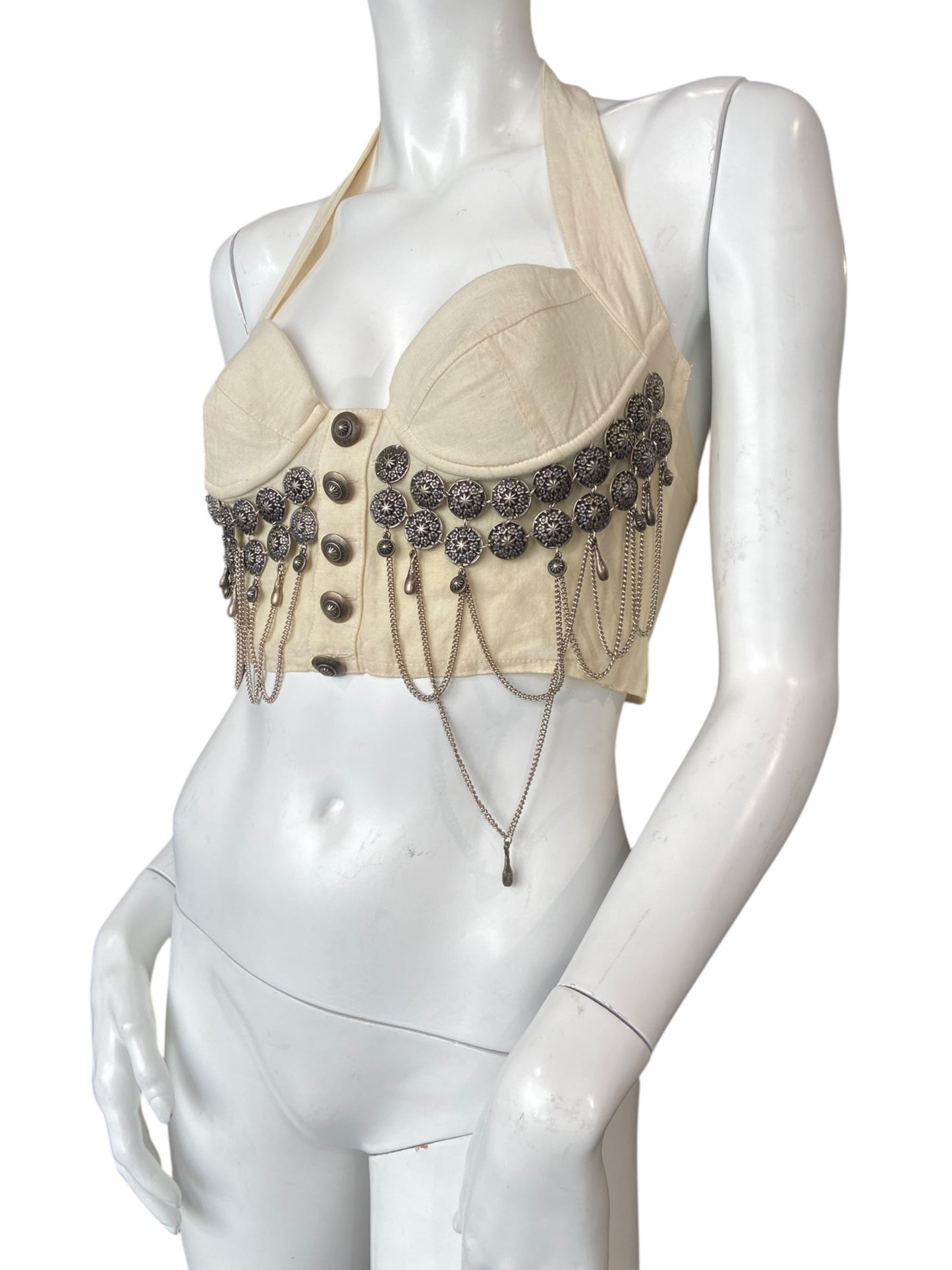 SPORTMAX LINEN CROP TOP
