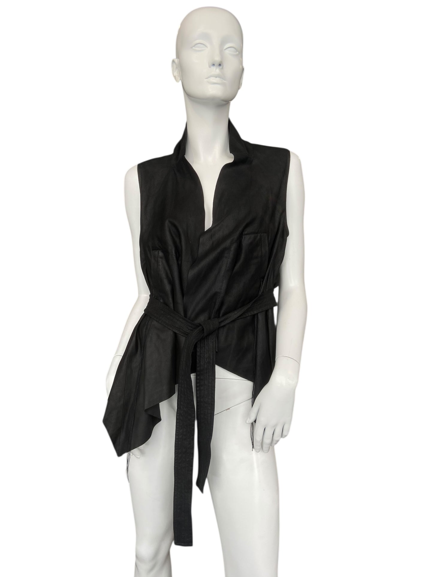 ANN DEMEULEMEESTER SLEEVELESS LEATHER JACKET