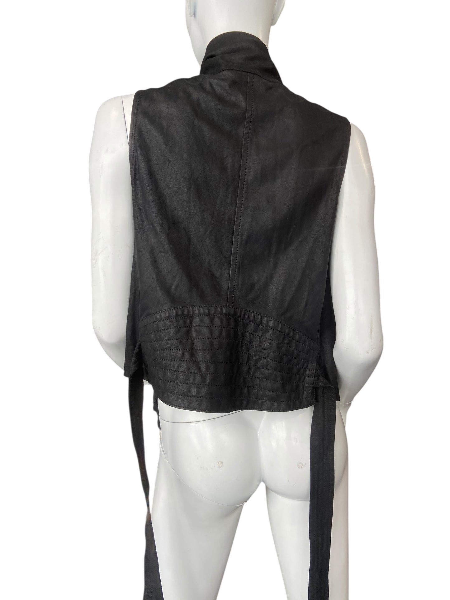ANN DEMEULEMEESTER SLEEVELESS LEATHER JACKET
