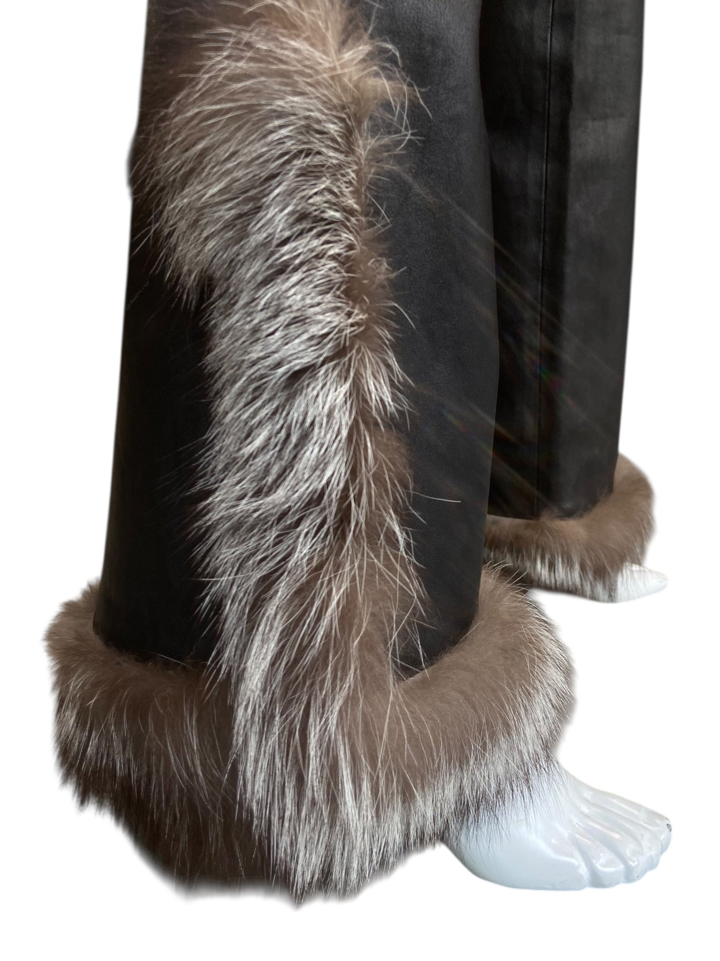 JITROIS LEATHER FUR PANTS