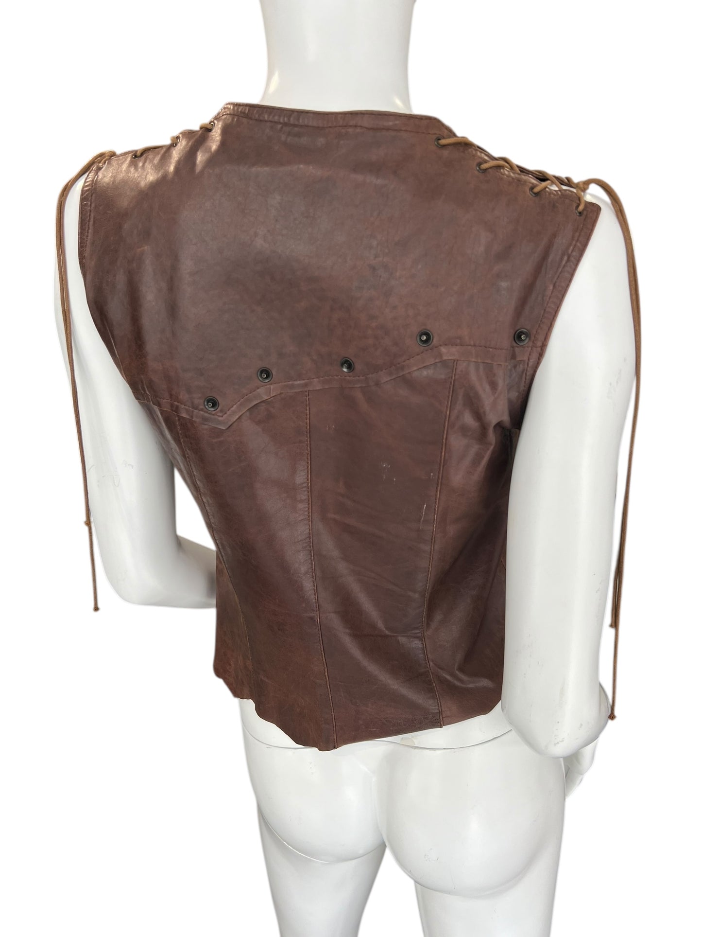 PLEIN SUD LEATHER TOP