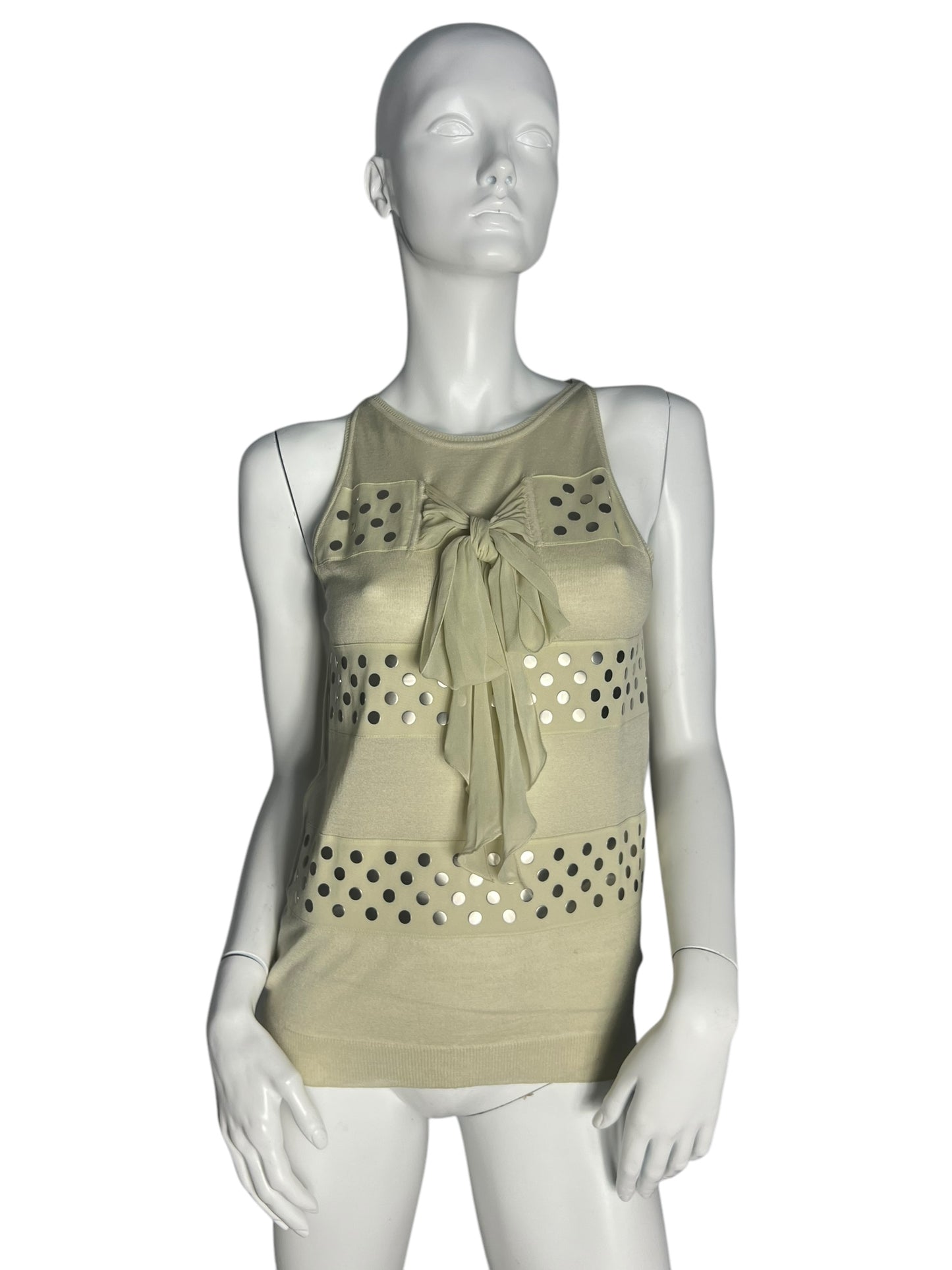 CHRISTIAN DIOR SILK STUDDED TOP