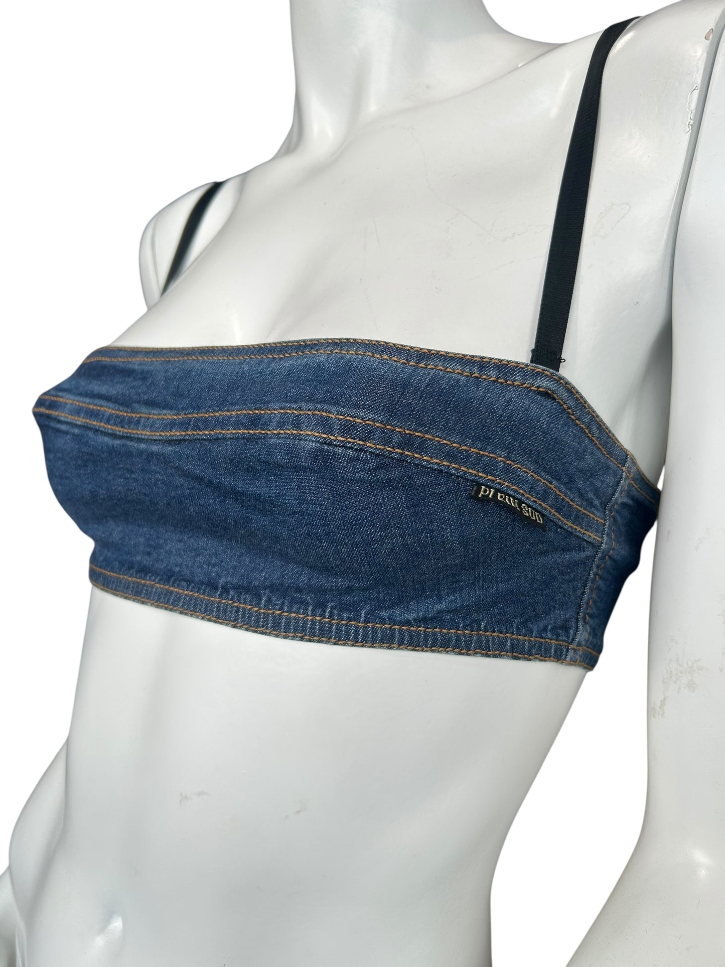 PLEIN SUD DENIM BRASSIÈRE TOP