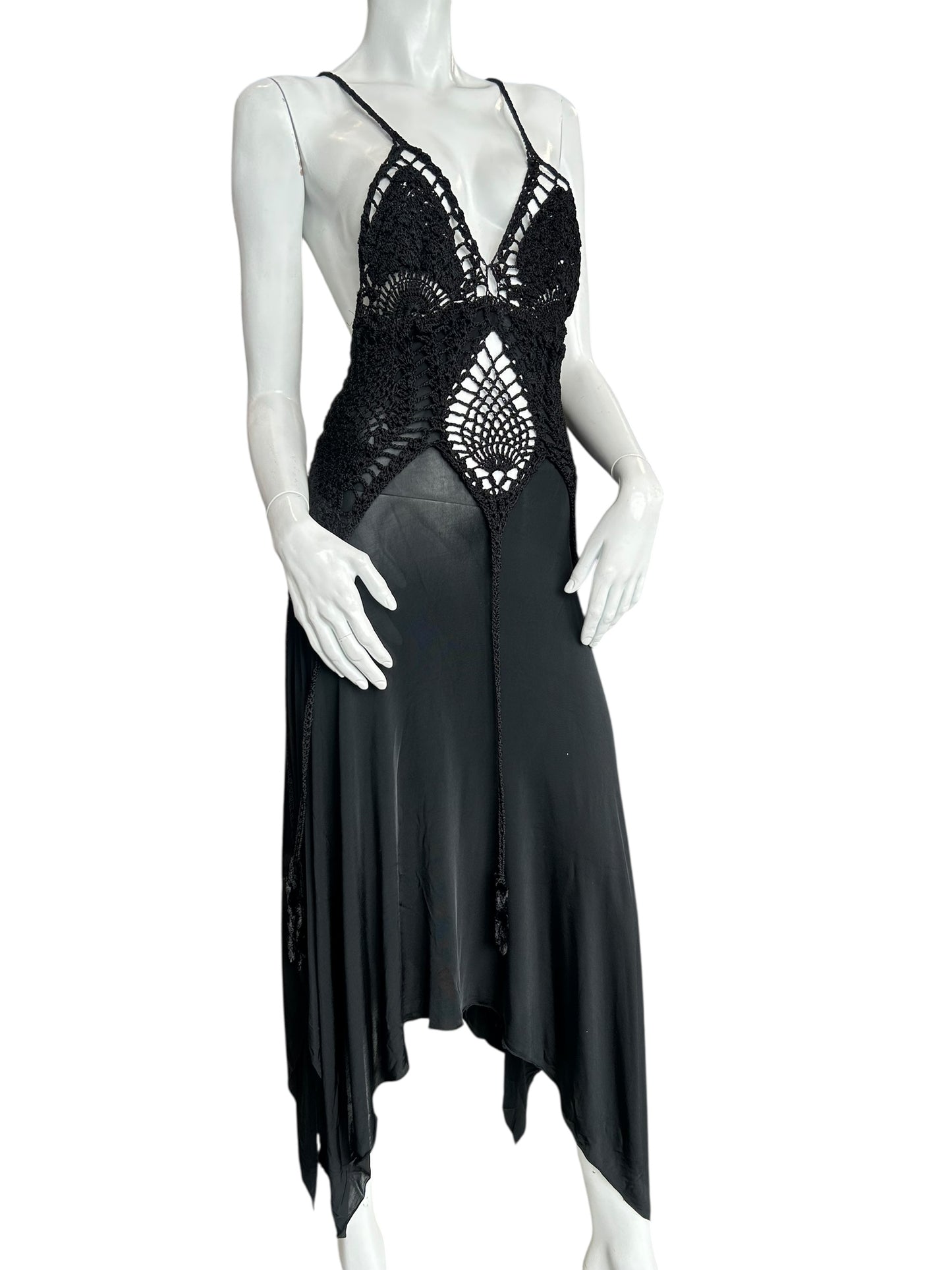 JEAN PAUL GAULTIER KNITTED HALTERNECK MIDI DRESS