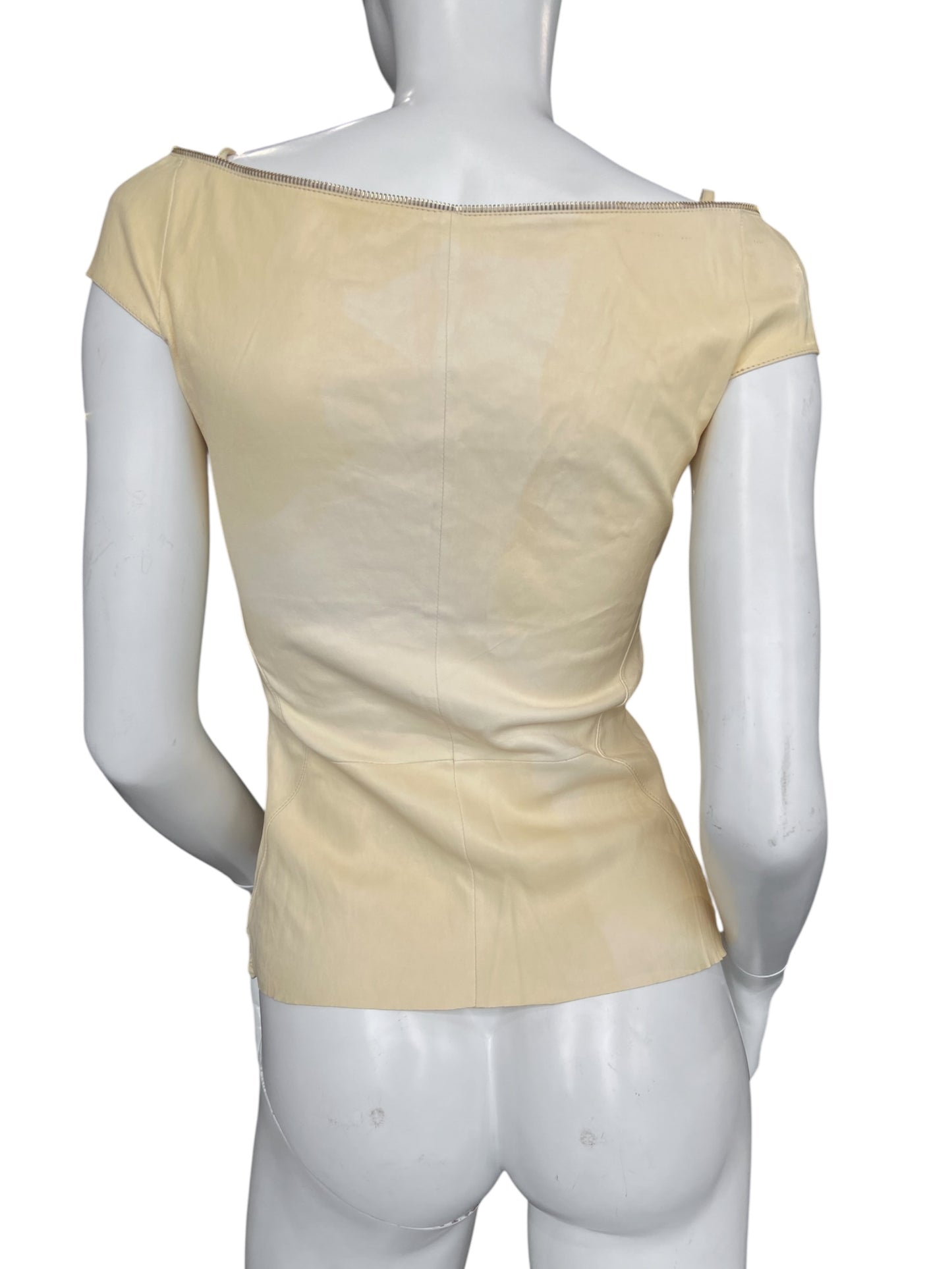 JITROIS LEATHER ZIP TOP