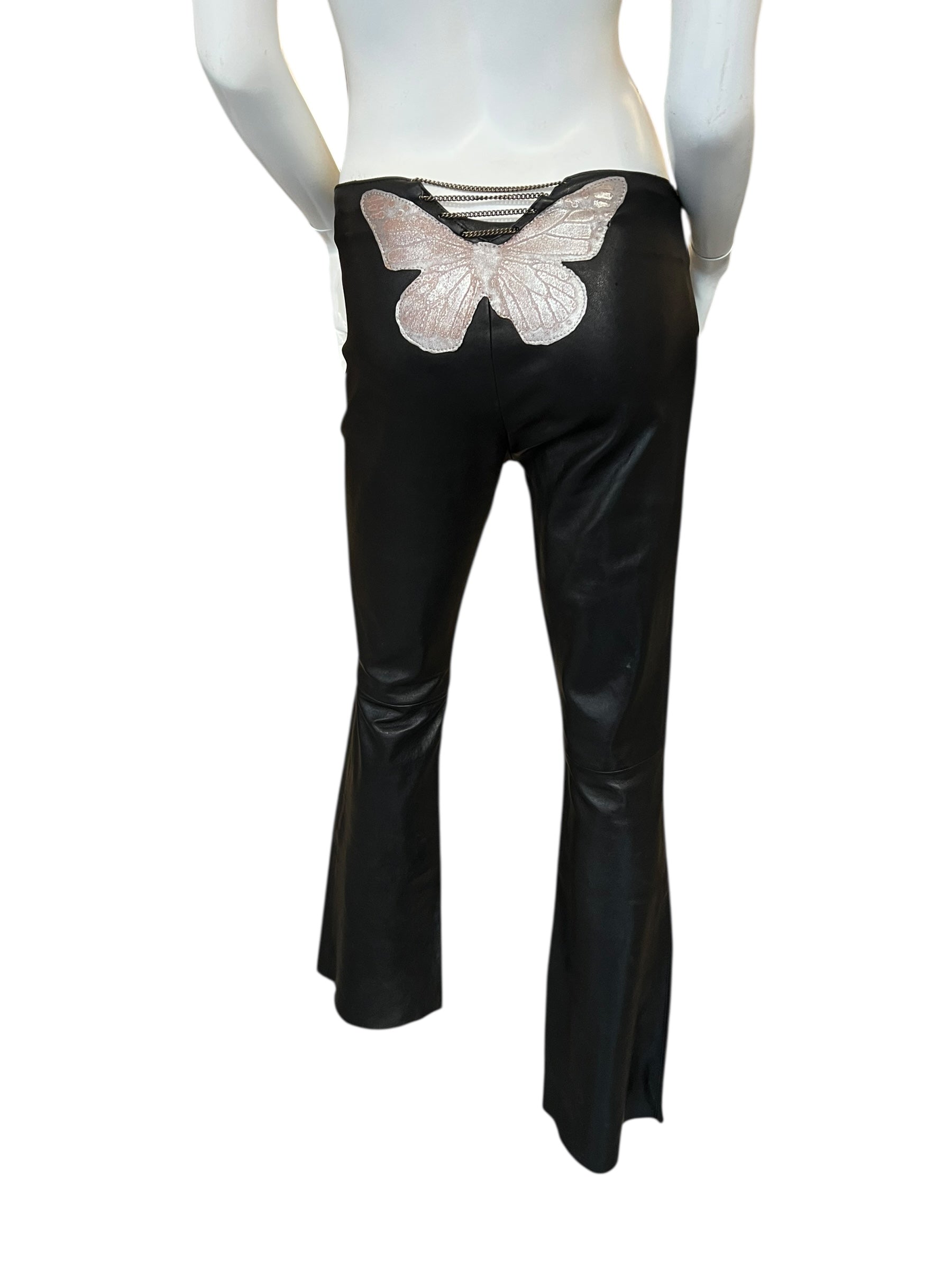 JITROIS LEATHER BUTTERFLY PANTS