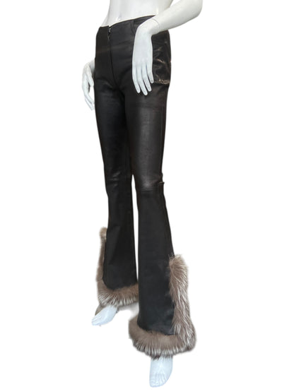 JITROIS LEATHER FUR PANTS