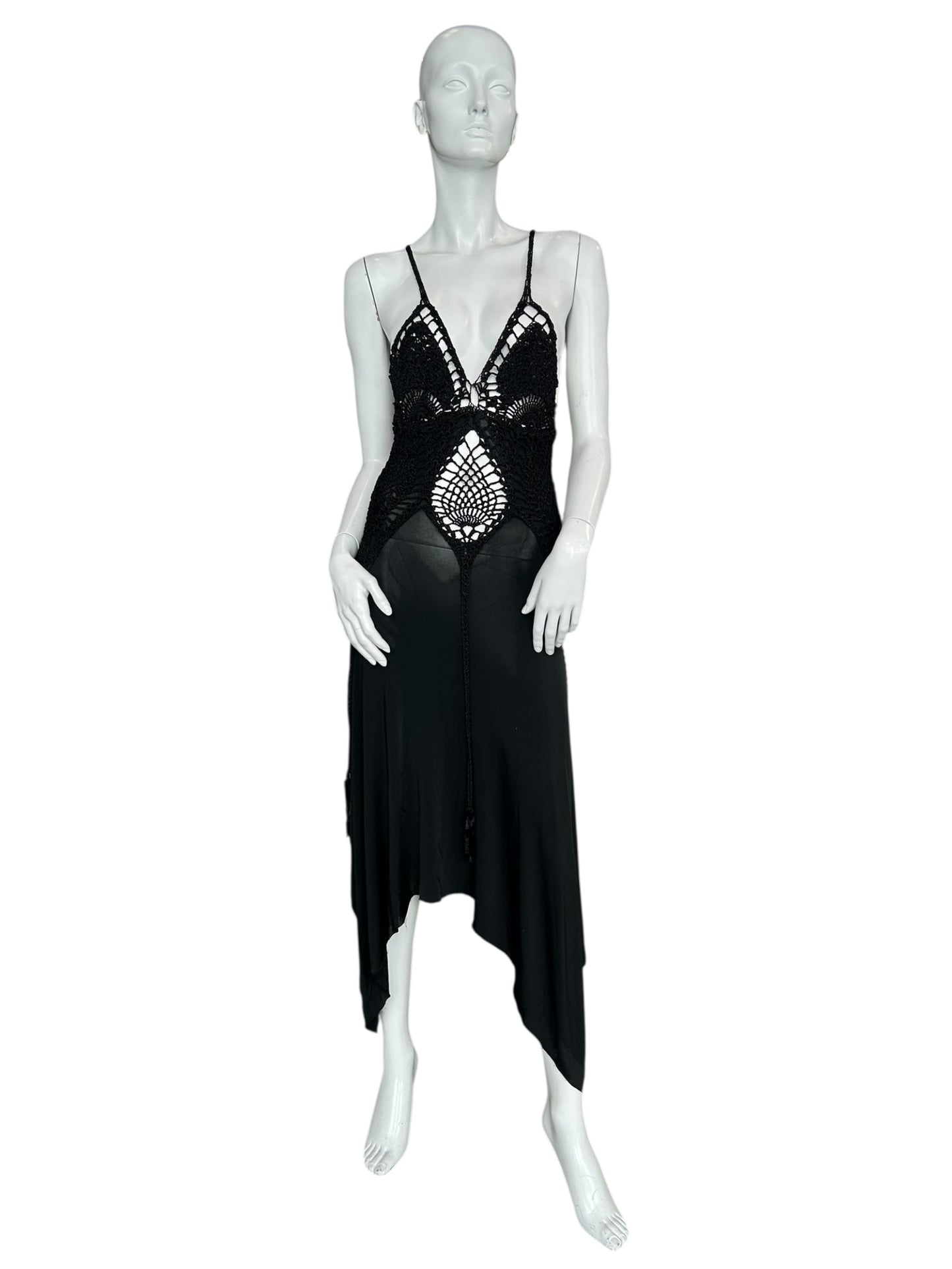 JEAN PAUL GAULTIER KNITTED HALTERNECK MIDI DRESS