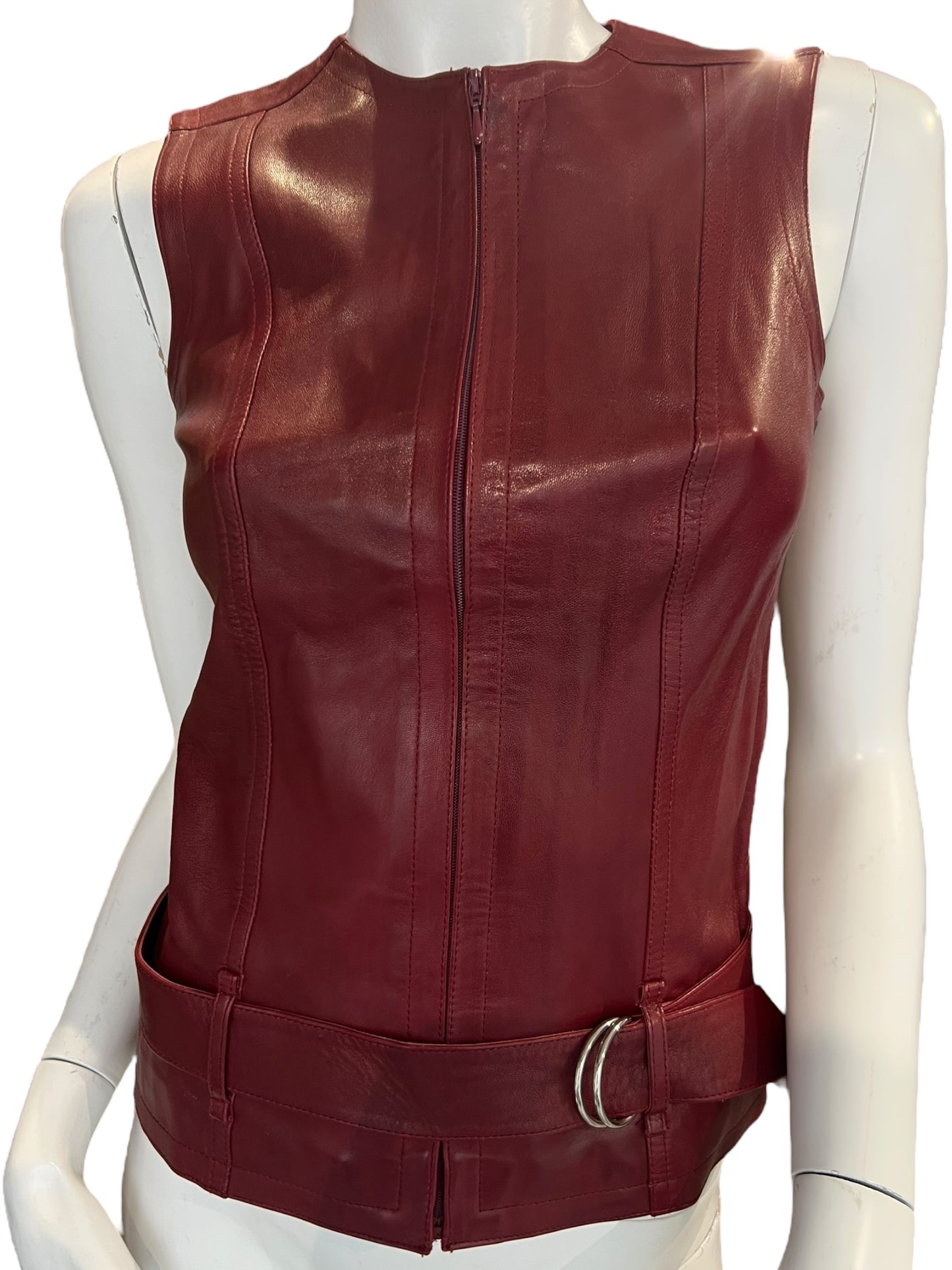 PLEIN SUD LEATHER VEST