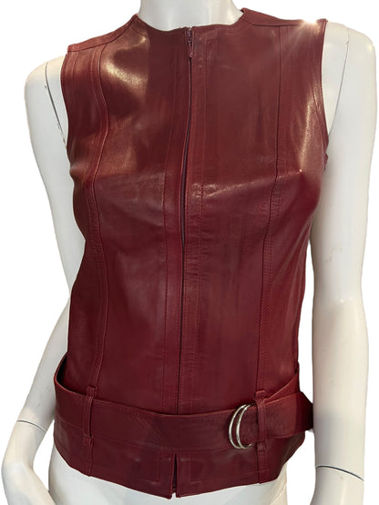 PLEIN SUD LEATHER VEST