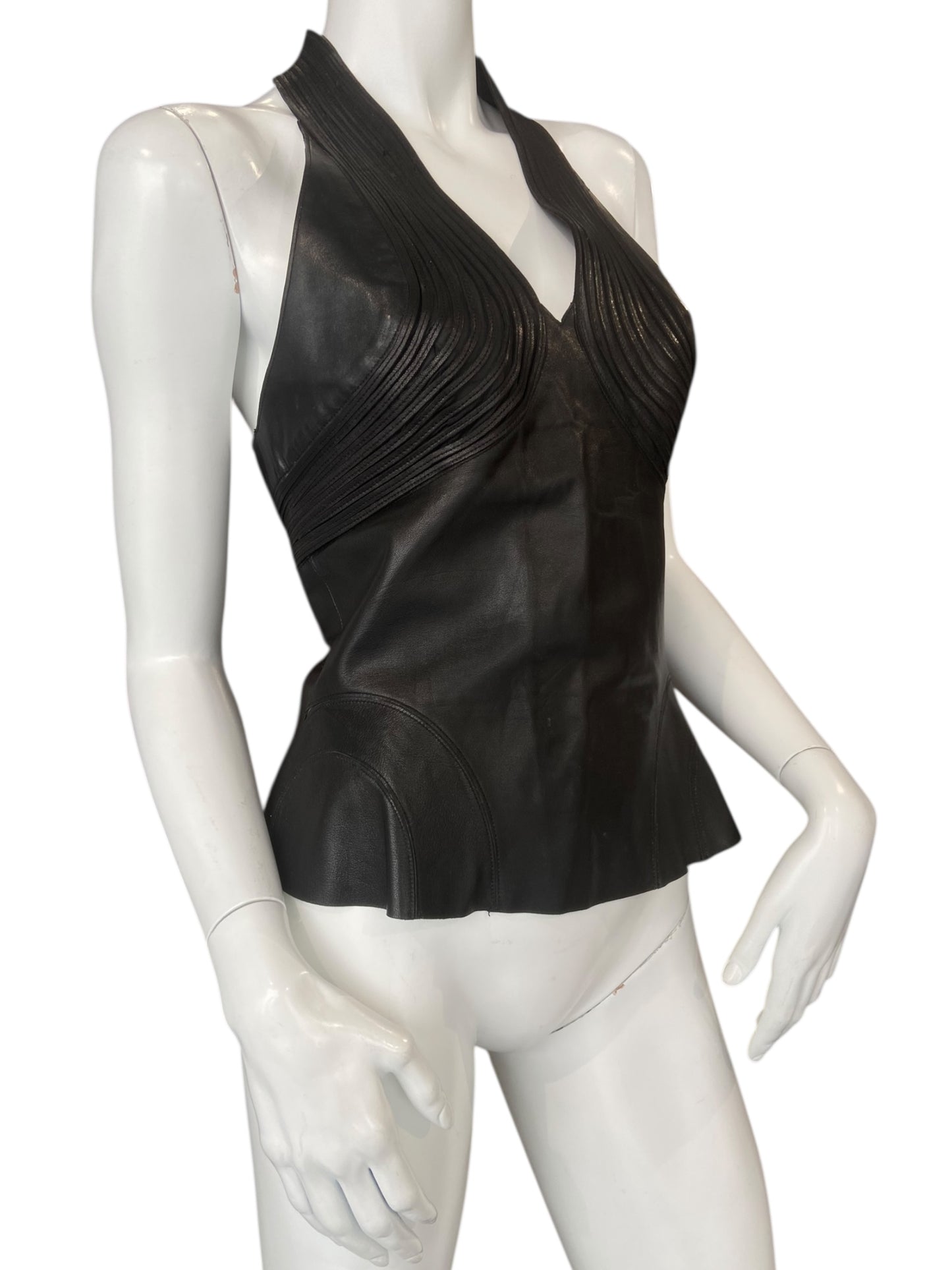 JITROIS LEATHER SILK TOP