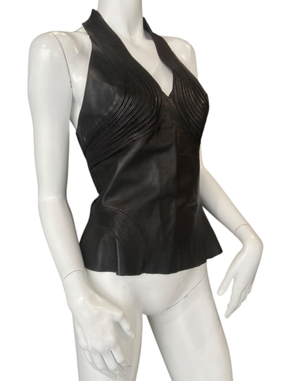 JITROIS LEATHER SILK TOP
