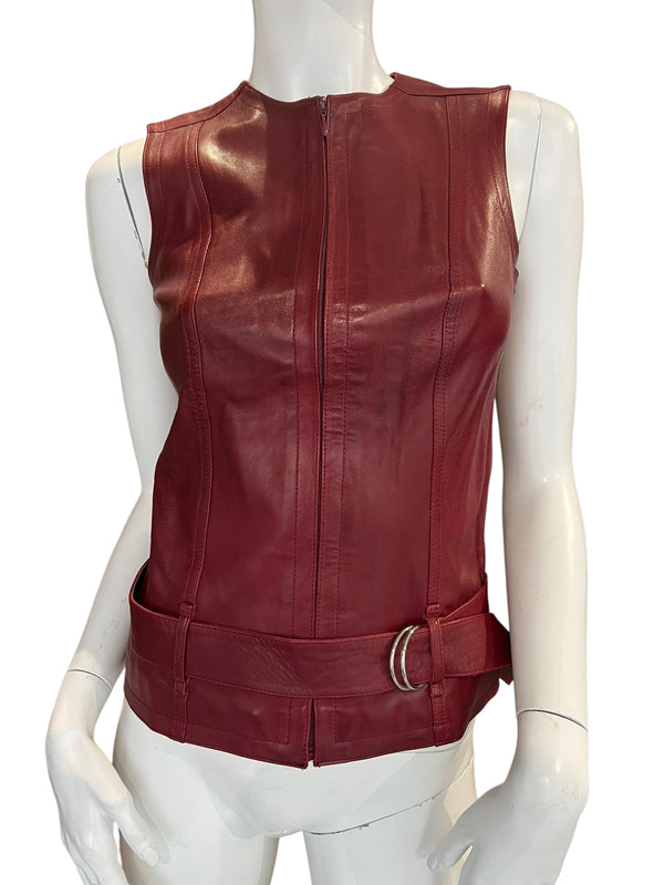 PLEIN SUD LEATHER VEST