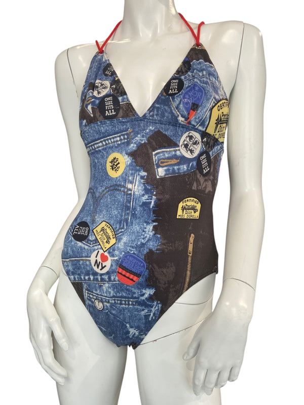 CHRISTIAN DIOR F/W 2001 TROMPE L’ŒIL DENIM SWIMSUIT