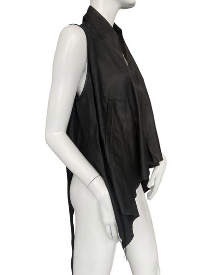 ANN DEMEULEMEESTER SLEEVELESS LEATHER JACKET